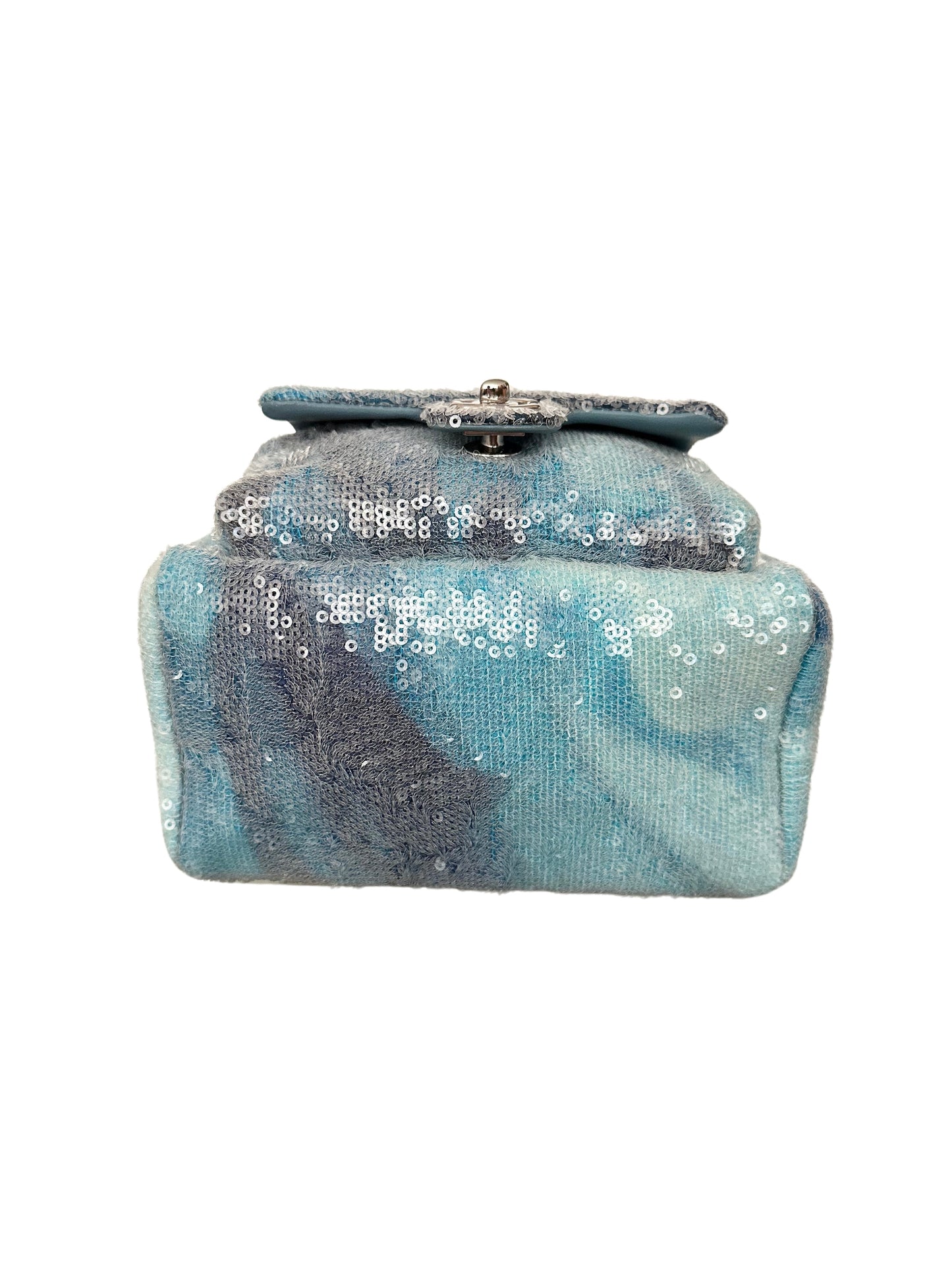 Chanel Waterfall Sequins Tri-Color Backpack Light Blue