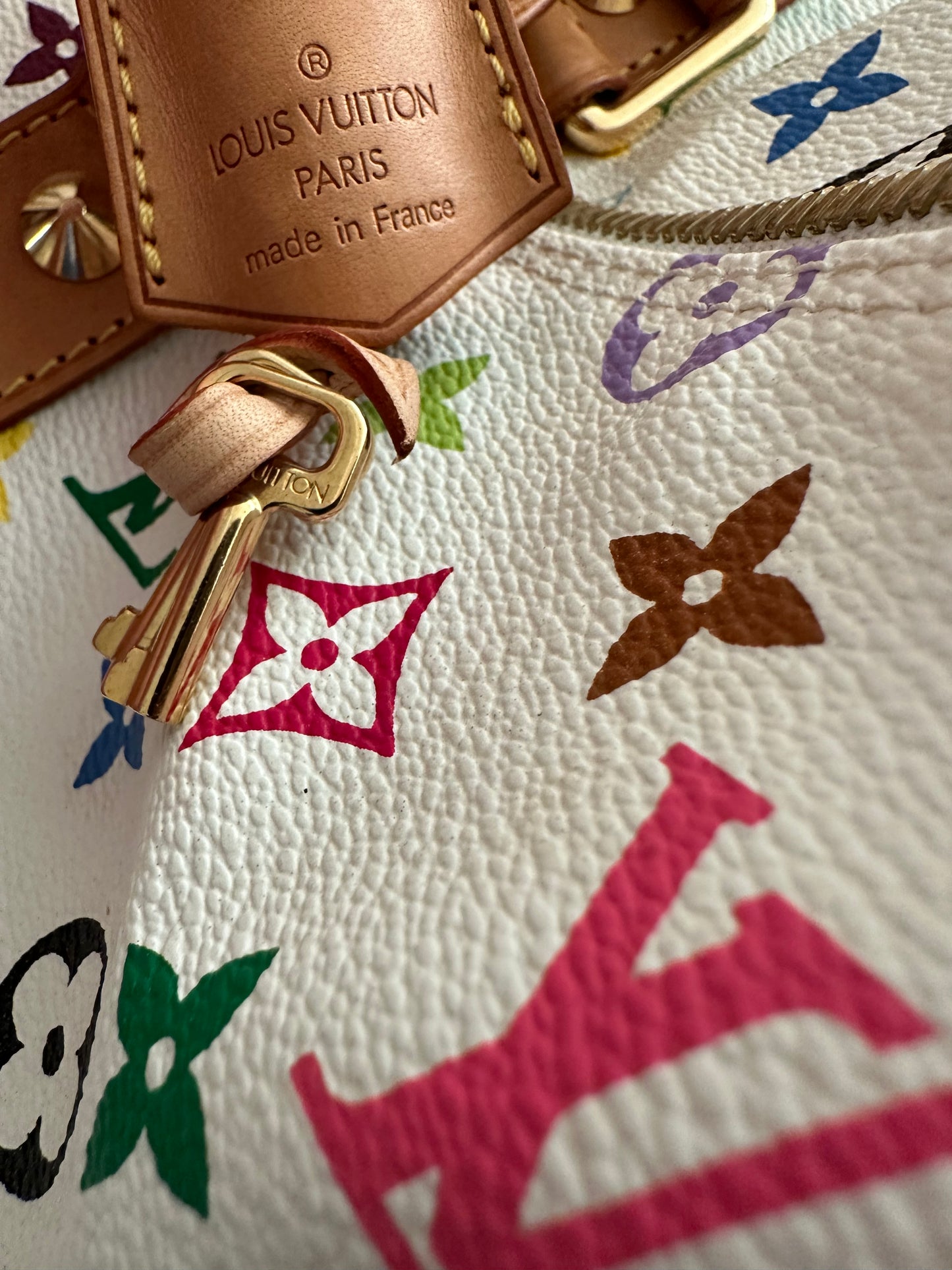 Louis Vuitton Keepall 45 Takashi Murakami White Multicolor Monogram Travel Bag