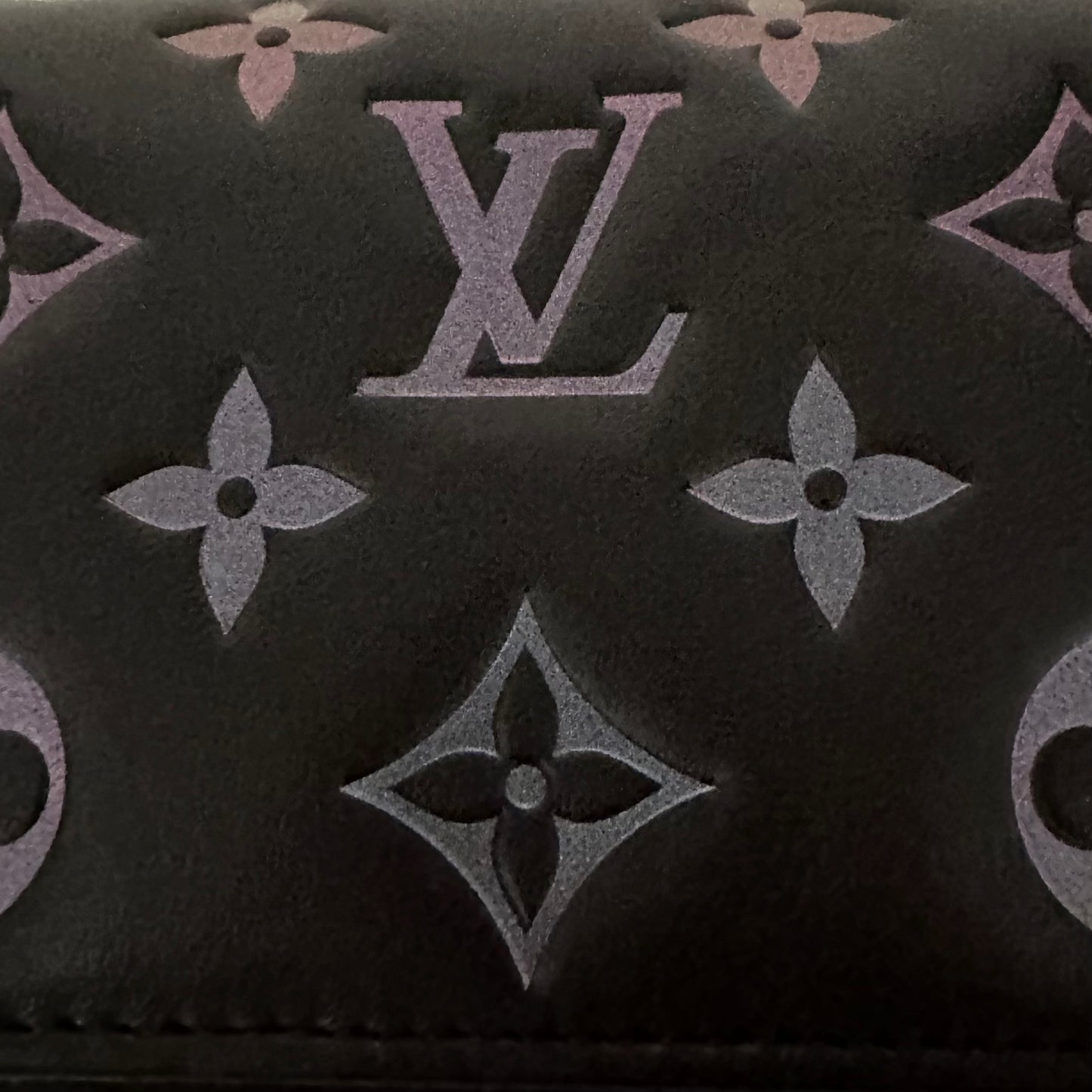 Louis Vuitton LV Ski Monogram Iridescent Black Lambskin Lou Wallet