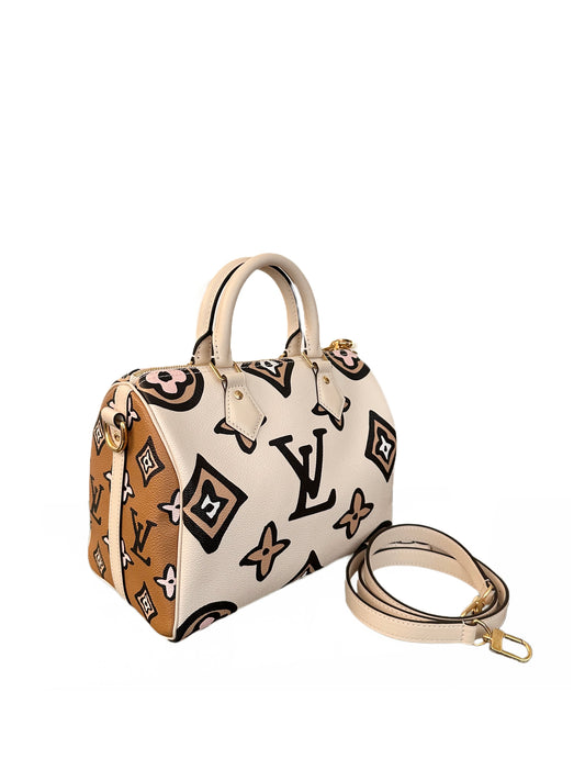 Louis Vuitton Wild at Heart Speedy Bandouliere 25 Monogram Giant Caramel Cream