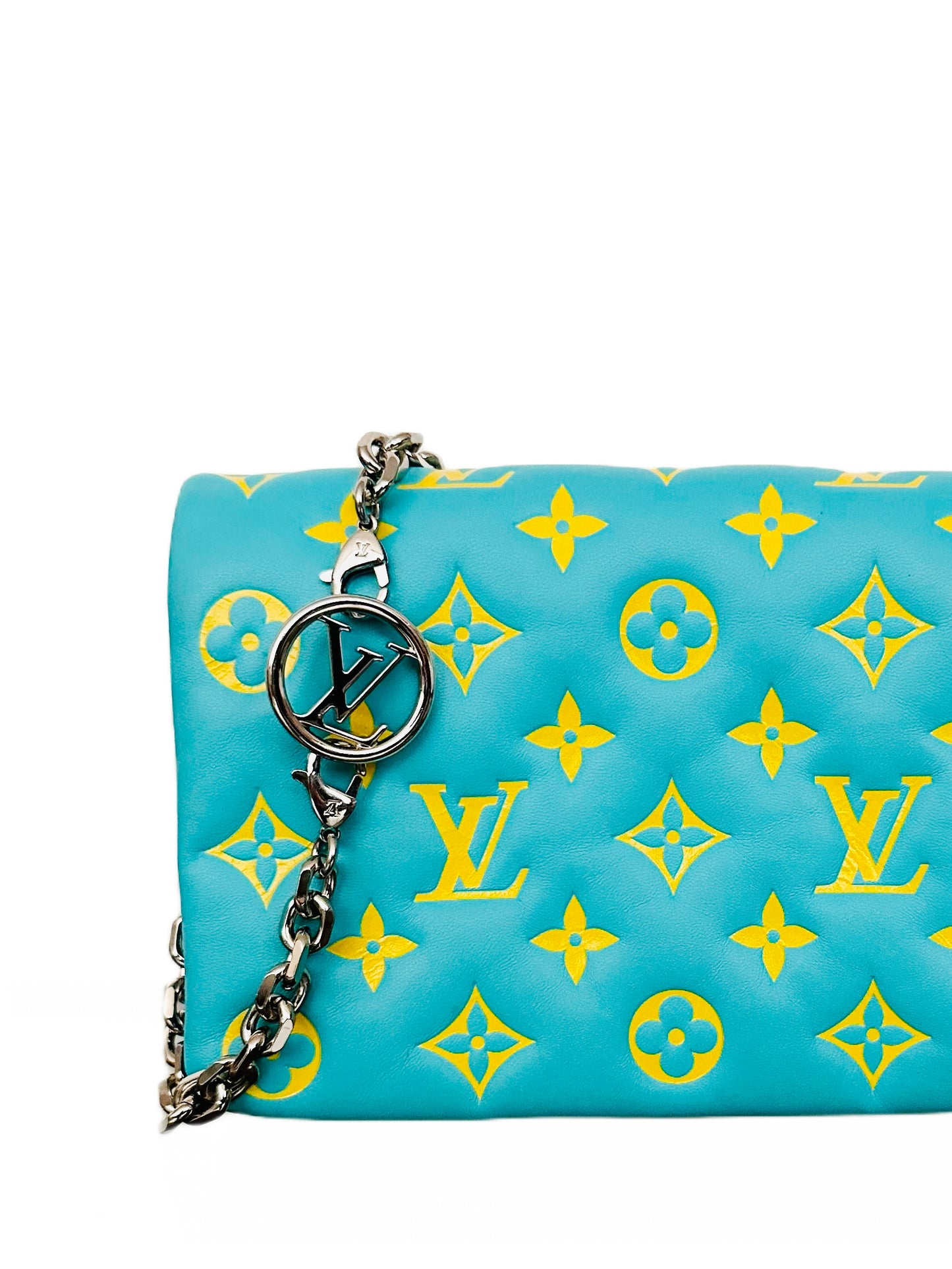 Louis Vuitton Monogram Embossed Lambskin Pochette Coussin Menthe Jaune