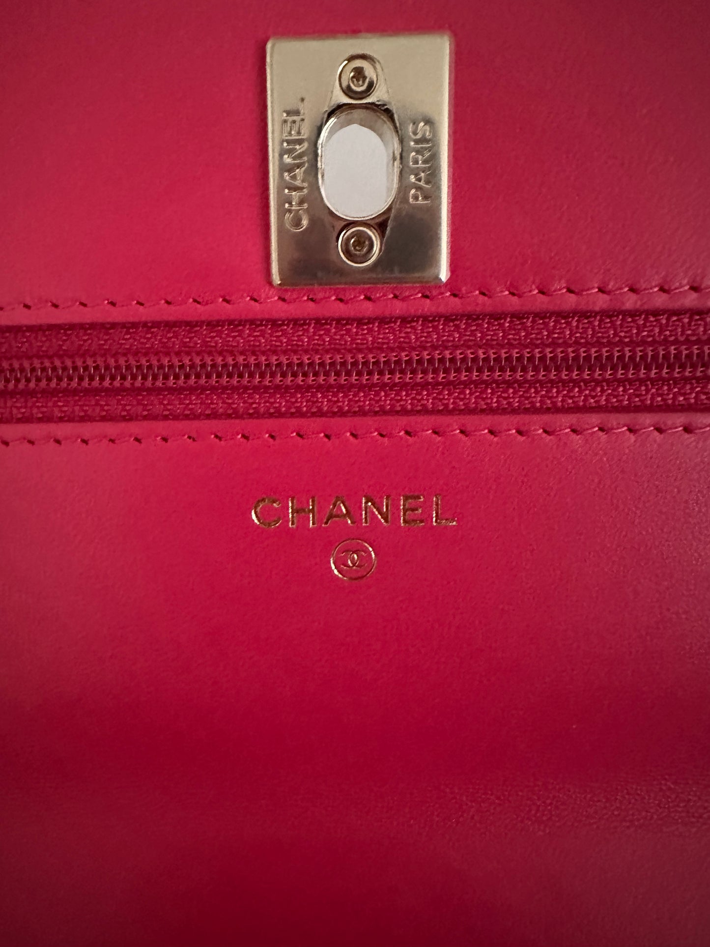 Chanel Trendy CC Wallet on Chain Quilted Flap Lambskin Hot Pink GHW