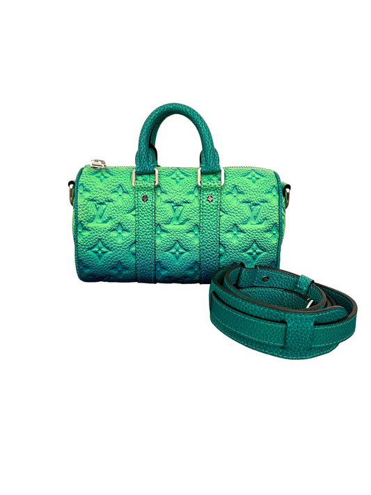 Louis Vuitton Taurillon Illusion Keepall XS Ombre Blue Green