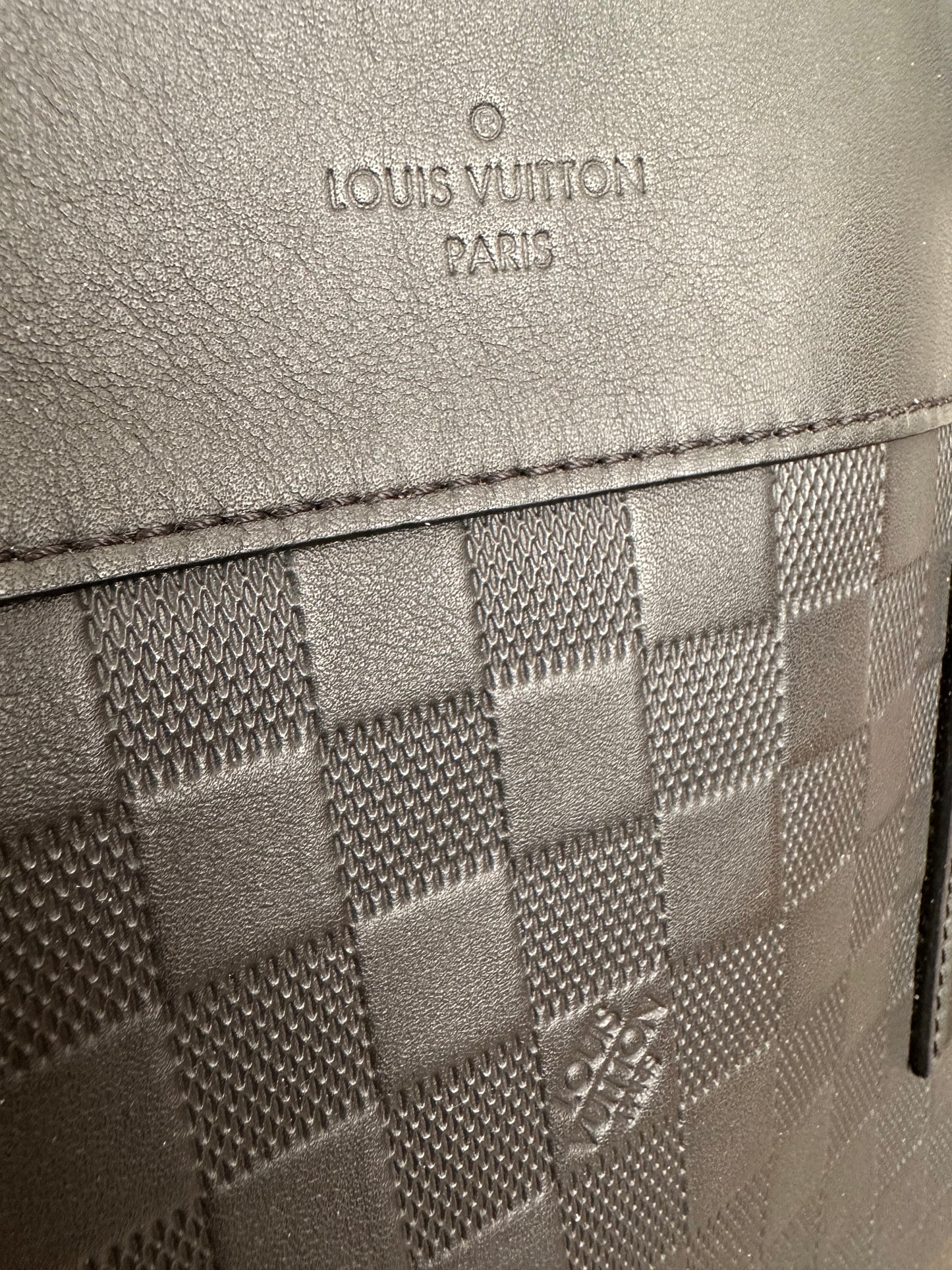 Louis Vuitton Damier Infini Cabas Voyage Tote Black Leather