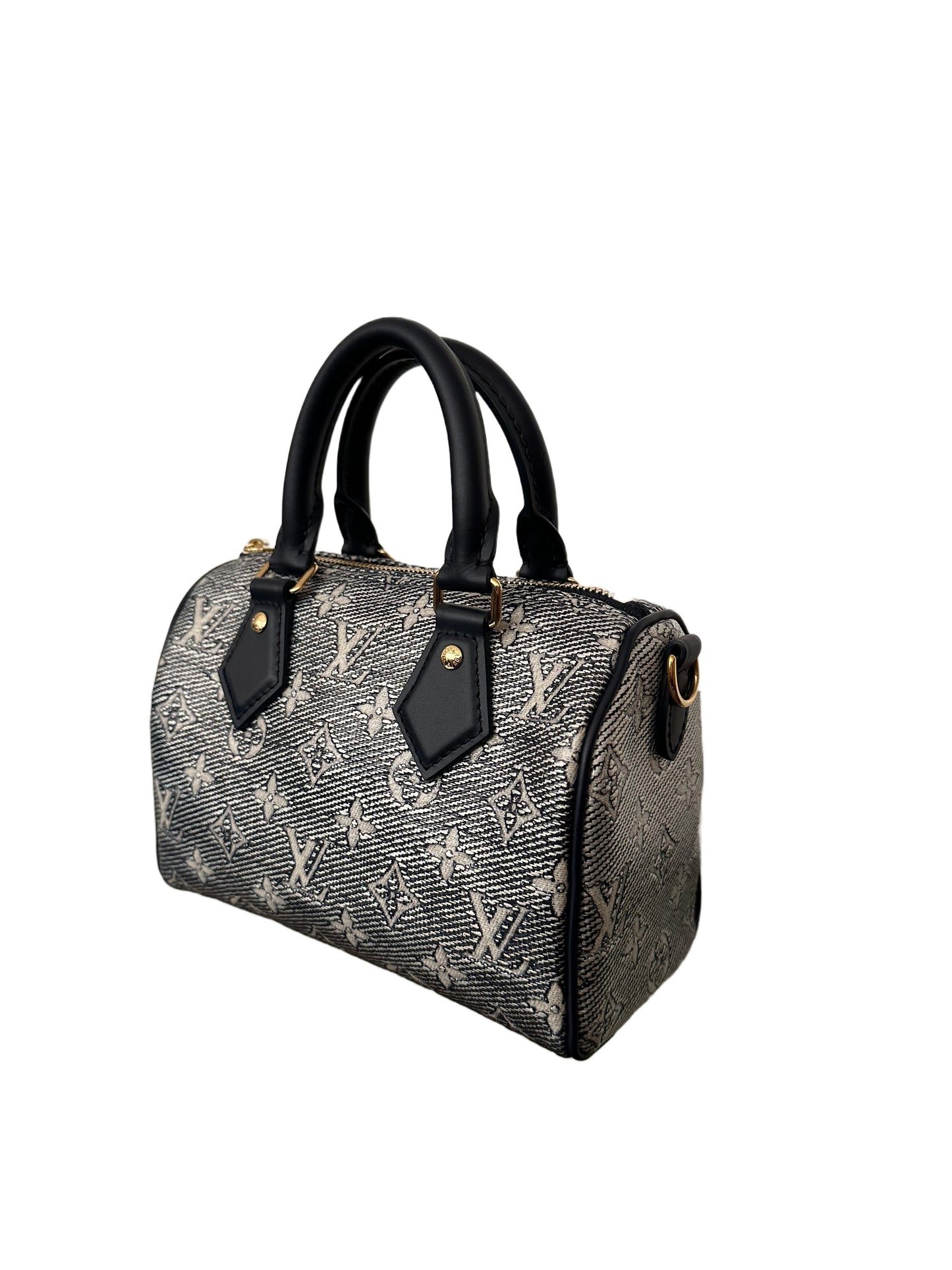 Louis Vuitton Monoglam Speedy Bandouliere 20 Iridescent Denim Blue