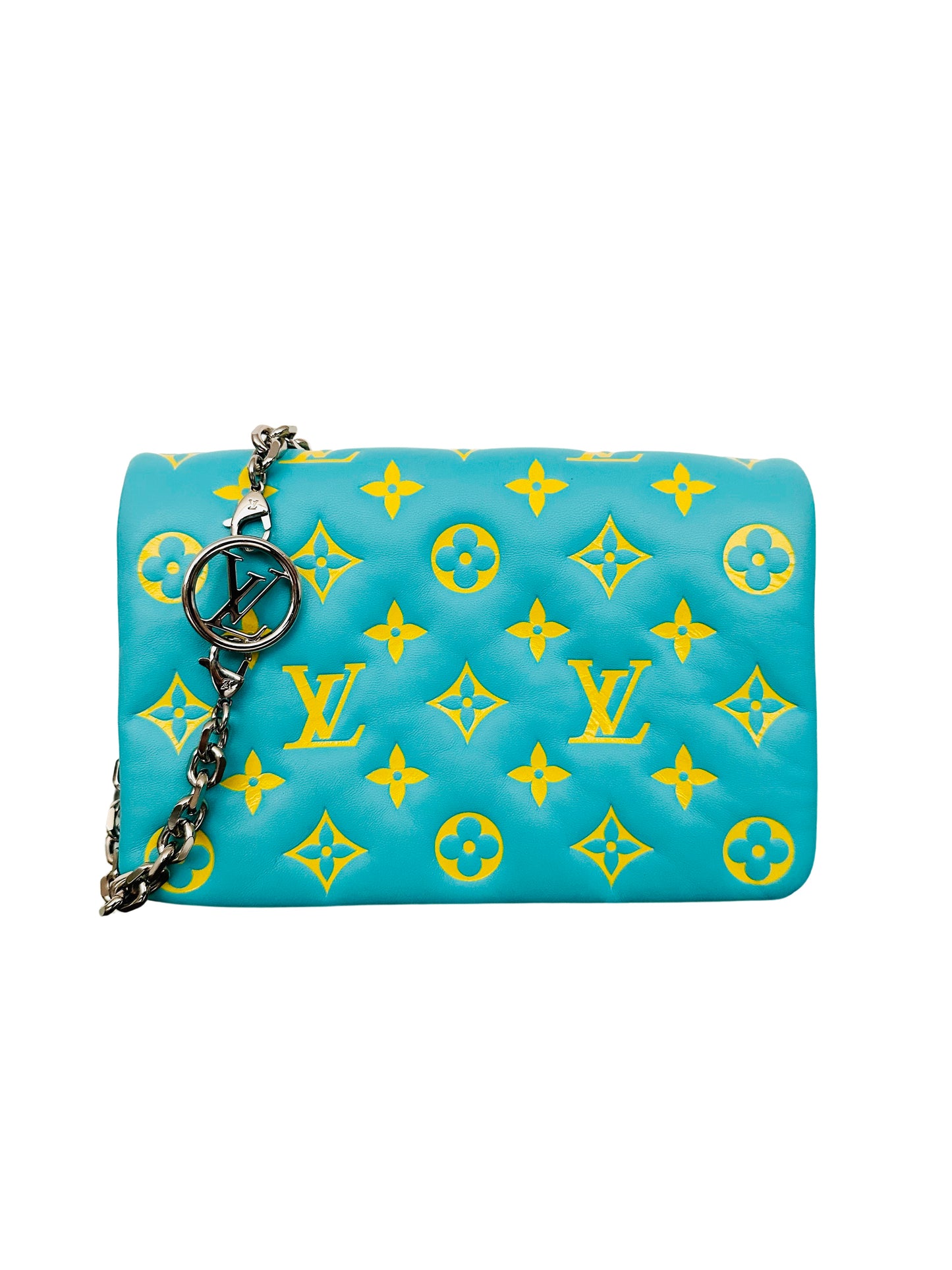 Louis Vuitton Monogram Embossed Lambskin Pochette Coussin Menthe Jaune