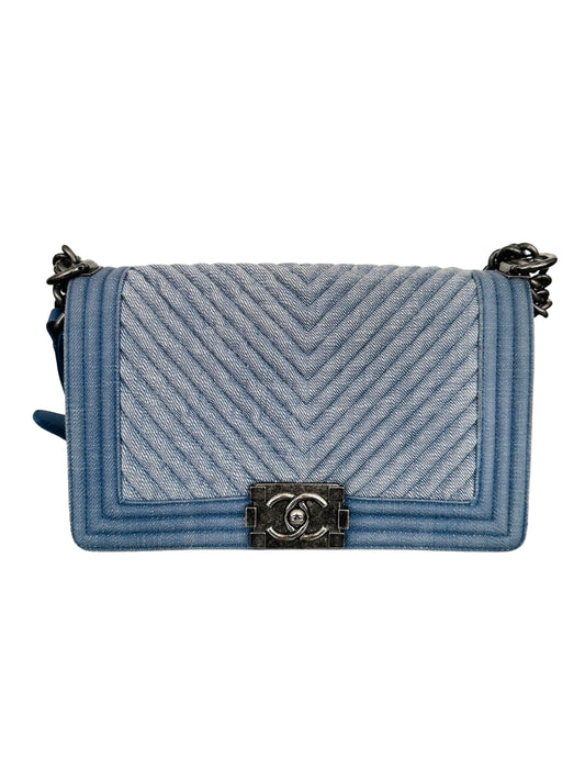 Chanel Denim Boy Light Blue Medium Ruthenium Hardware