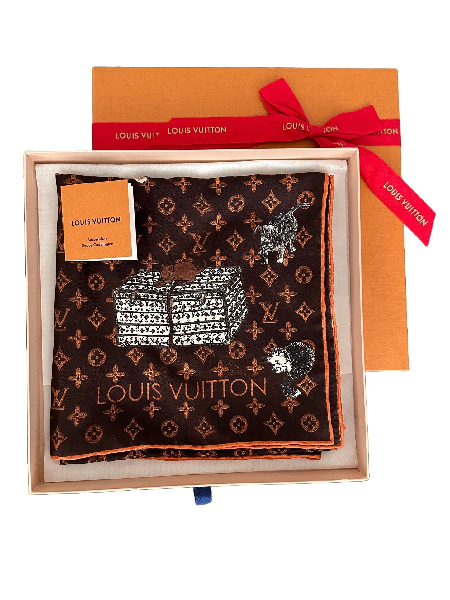 Louis Vuitton Grace Coddington Catogram Silk Scarf