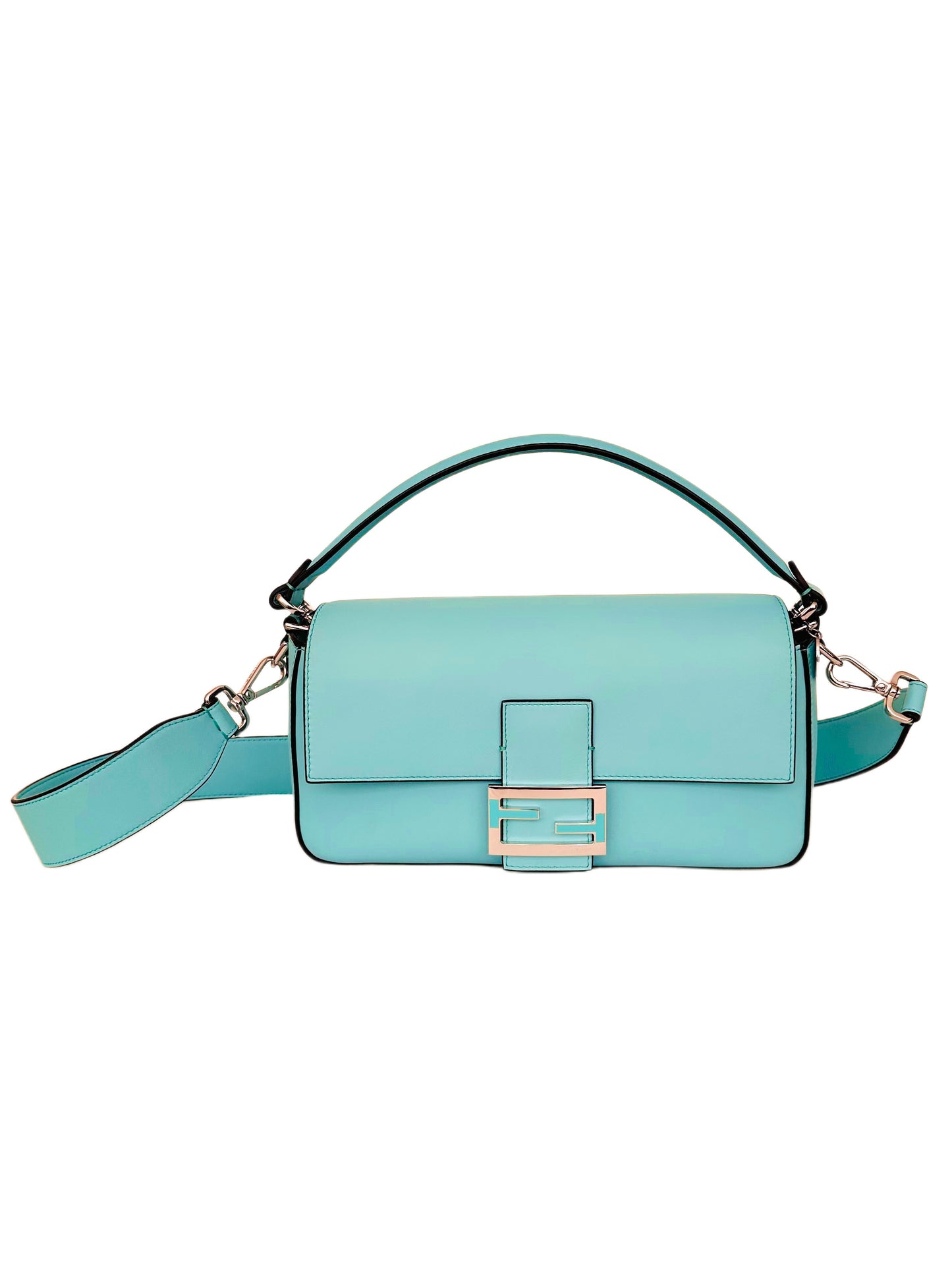 Tiffany x FENDI Medium Baguette in Tiffany Blue Leather and Sterling Silver