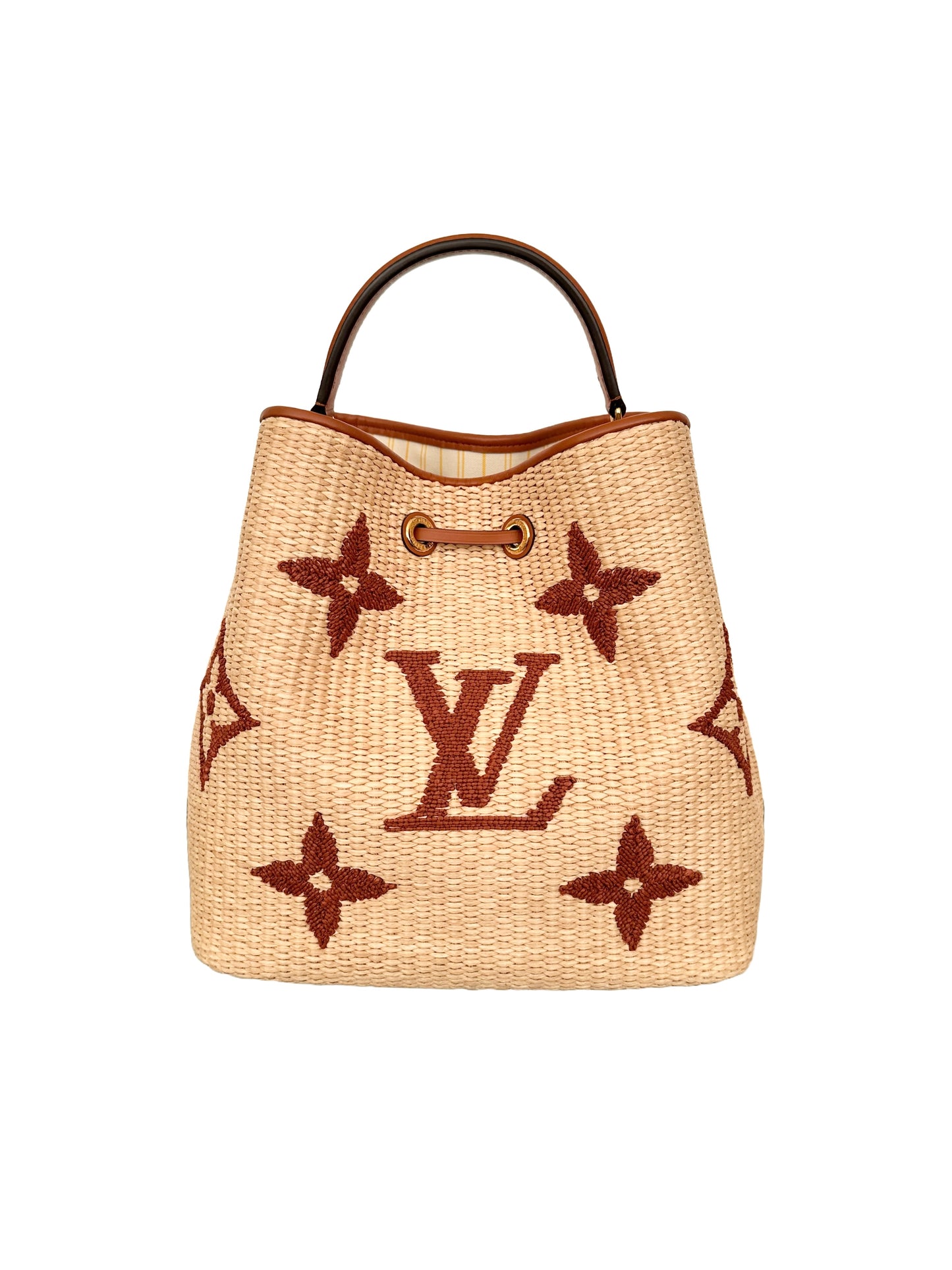 Louis Vuitton By The Pool NeoNoe MM Raffia Beige Brown