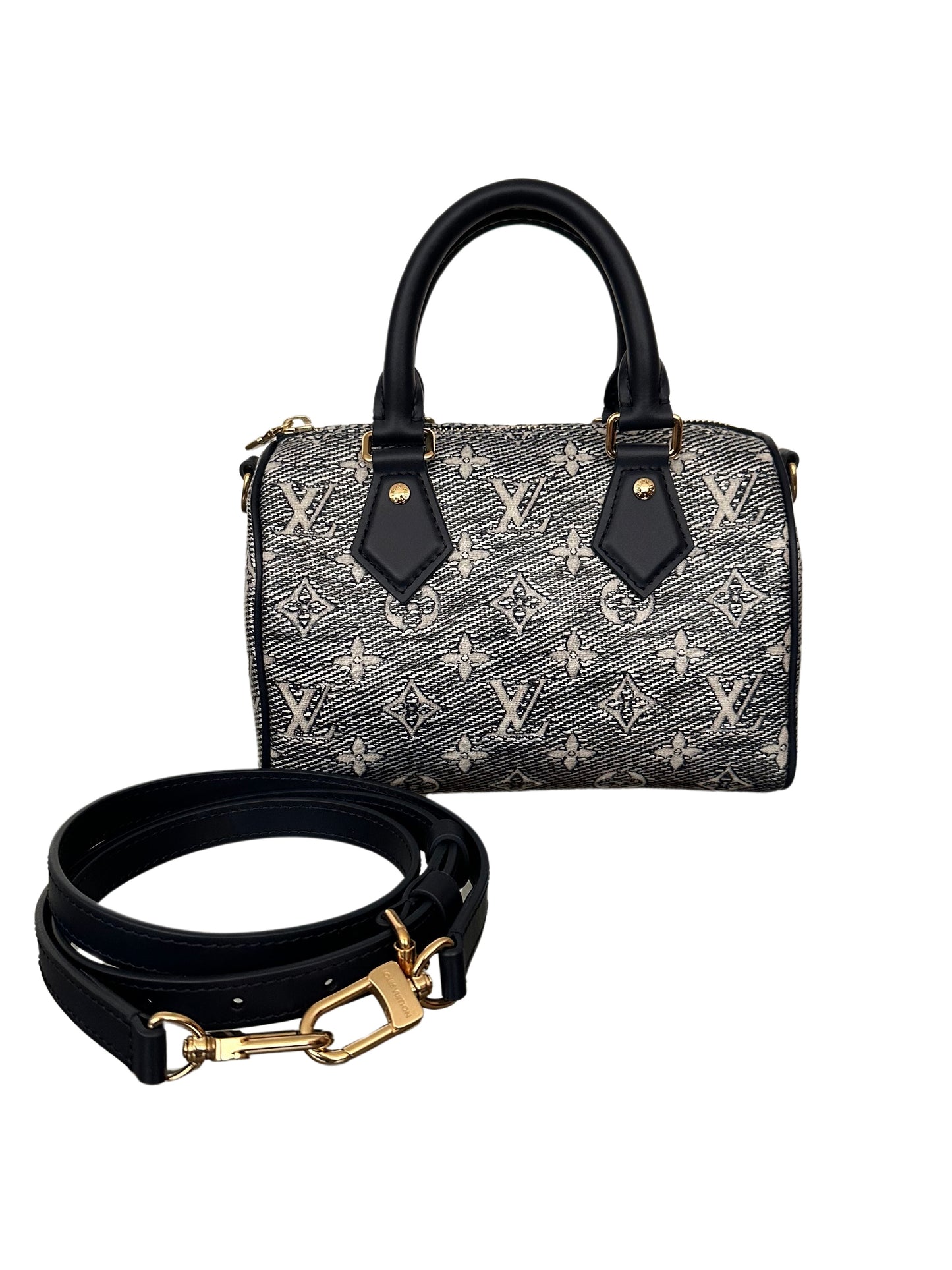 Louis Vuitton Monoglam Speedy Bandouliere 20 Iridescent Denim Blue