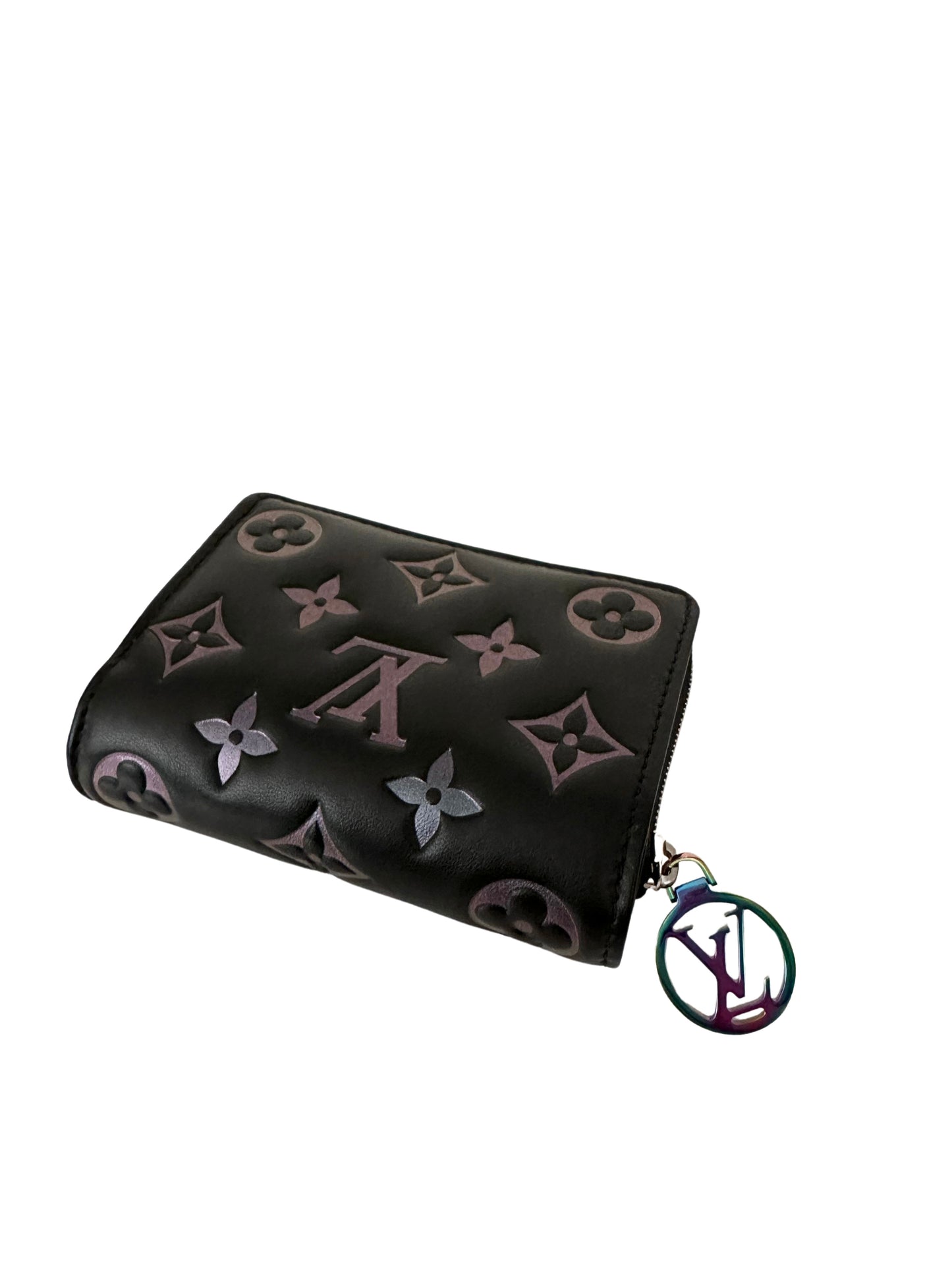 Louis Vuitton LV Ski Monogram Iridescent Black Lambskin Lou Wallet