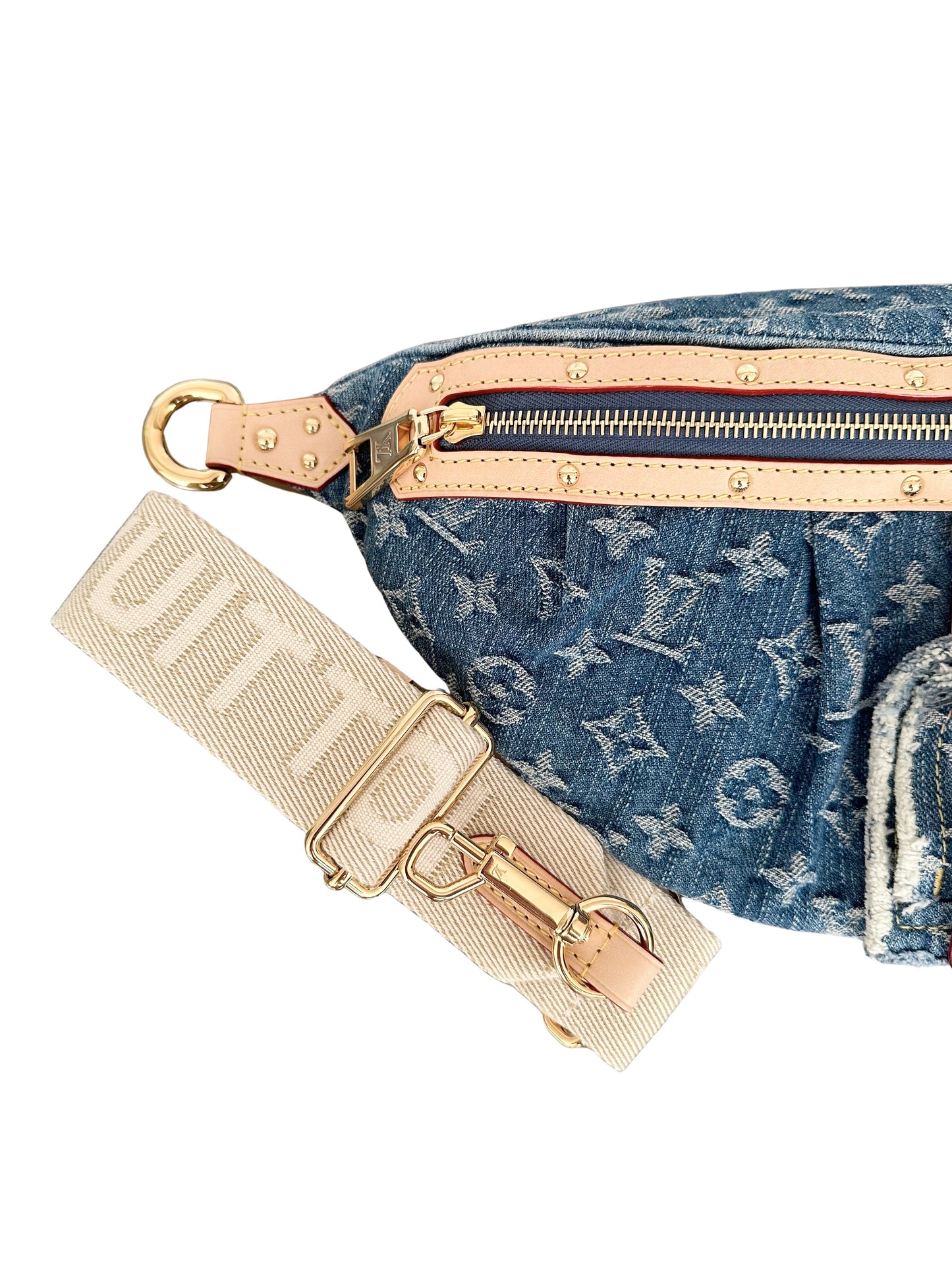 Louis Vuitton High Rise Monogram Denim Bag Bumbag M46837