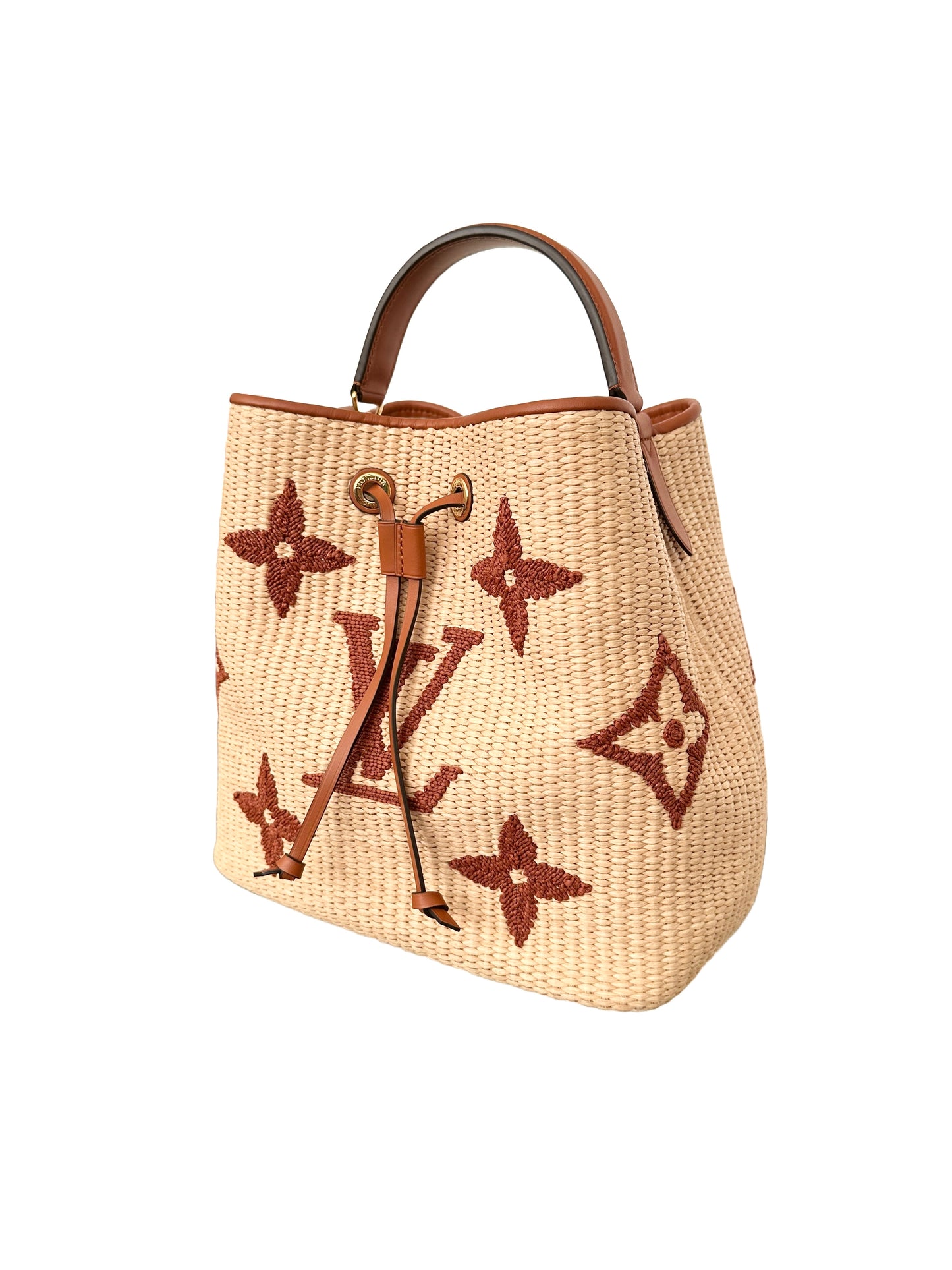 Louis Vuitton By The Pool NeoNoe MM Raffia Beige Brown