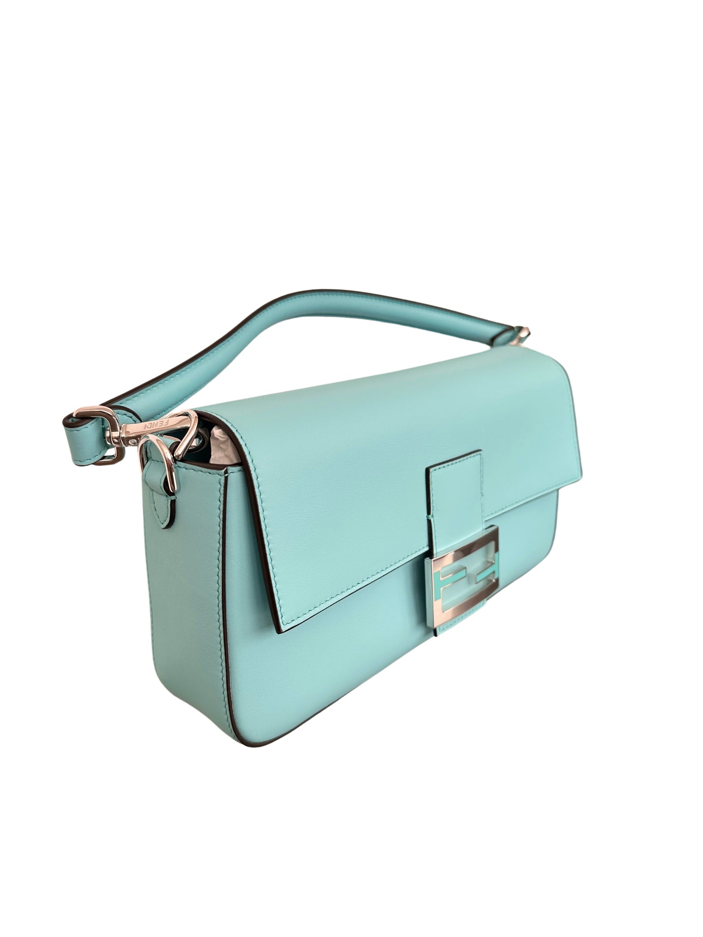 Tiffany x FENDI Medium Baguette in Tiffany Blue Leather and Sterling Silver