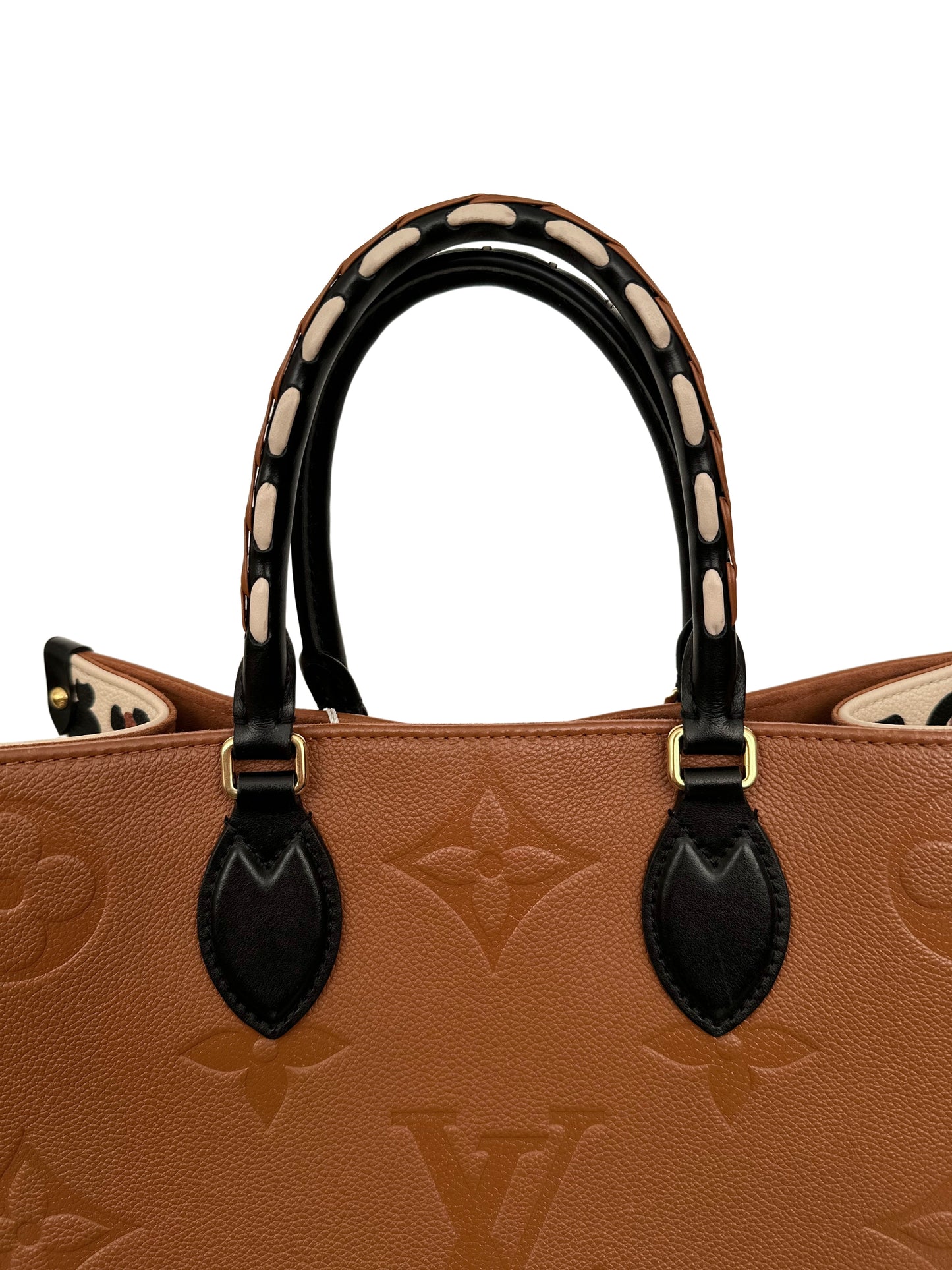 Louis Vuitton OnTheGo Tote Wild at Heart Empreinte Giant Monogram MM Cognac Brown