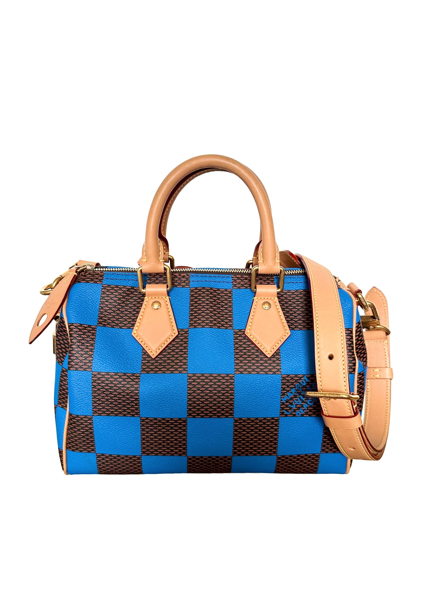 Louis Vuitton Pharrell Damier Pop Speedy Bandouliere 25 Blue