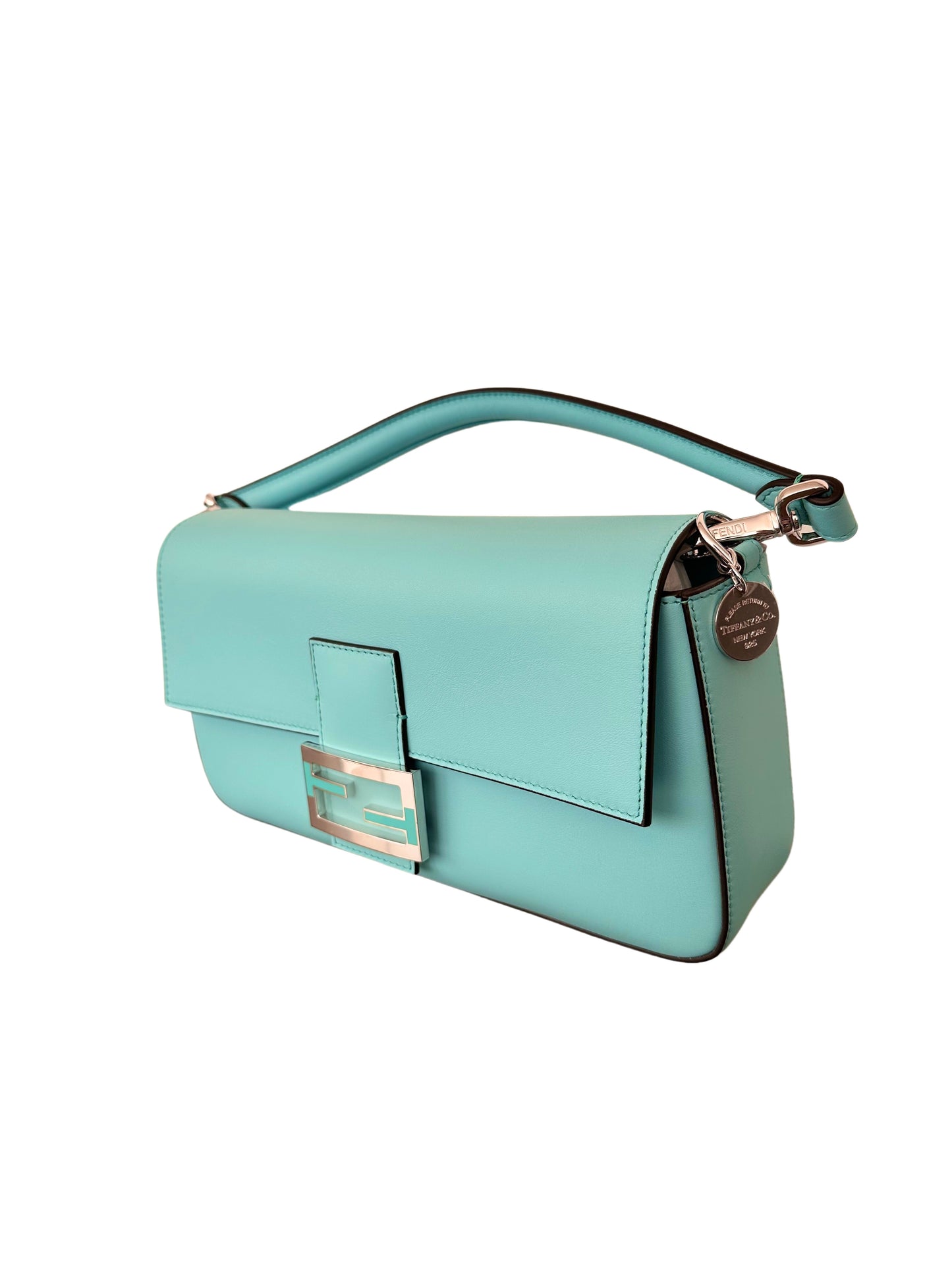 Tiffany x FENDI Medium Baguette in Tiffany Blue Leather and Sterling Silver