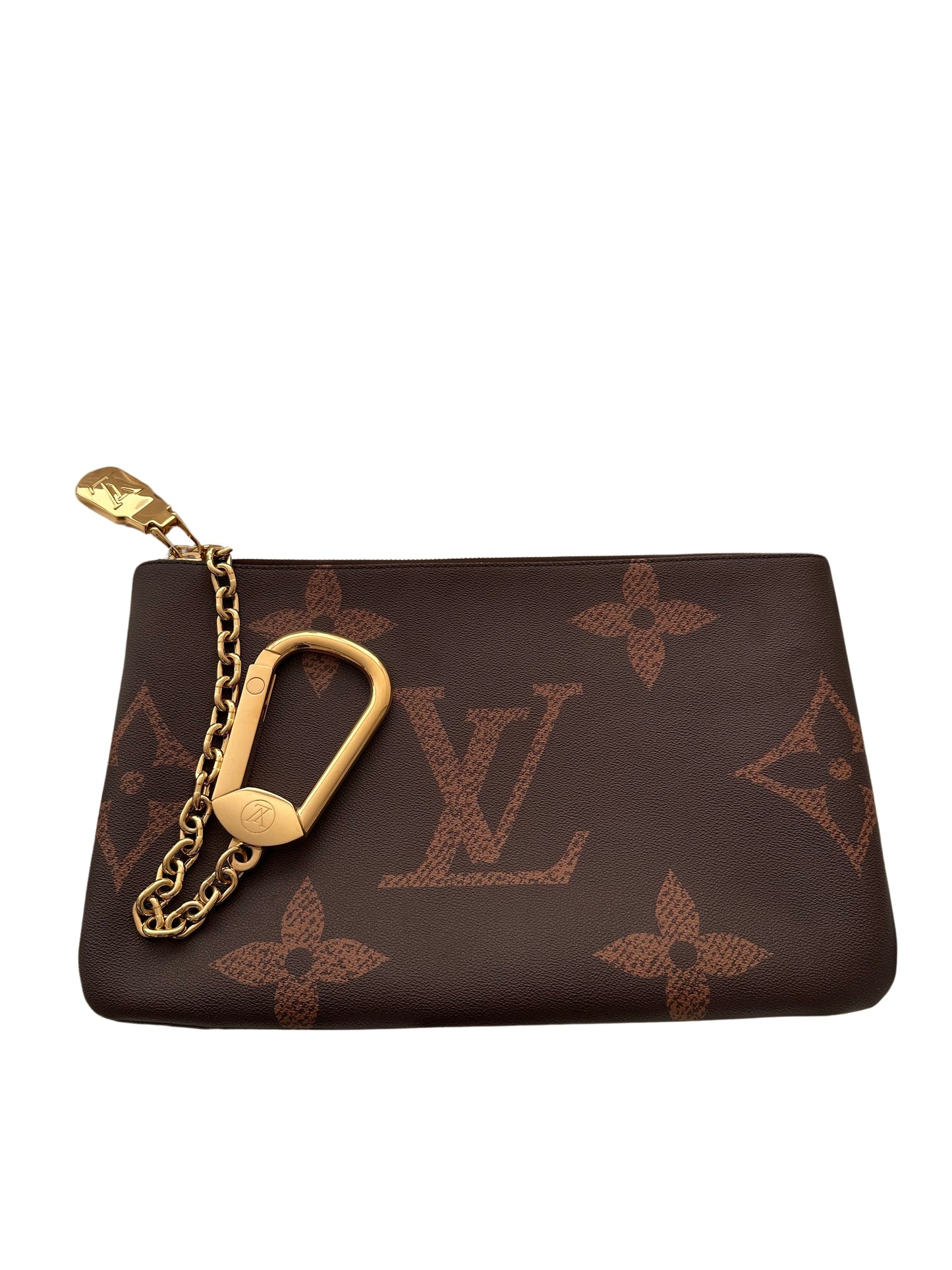 Louis Vuitton Pochette Clés XL Bag Giant Key Pouch Monogram Brown Chain Runway