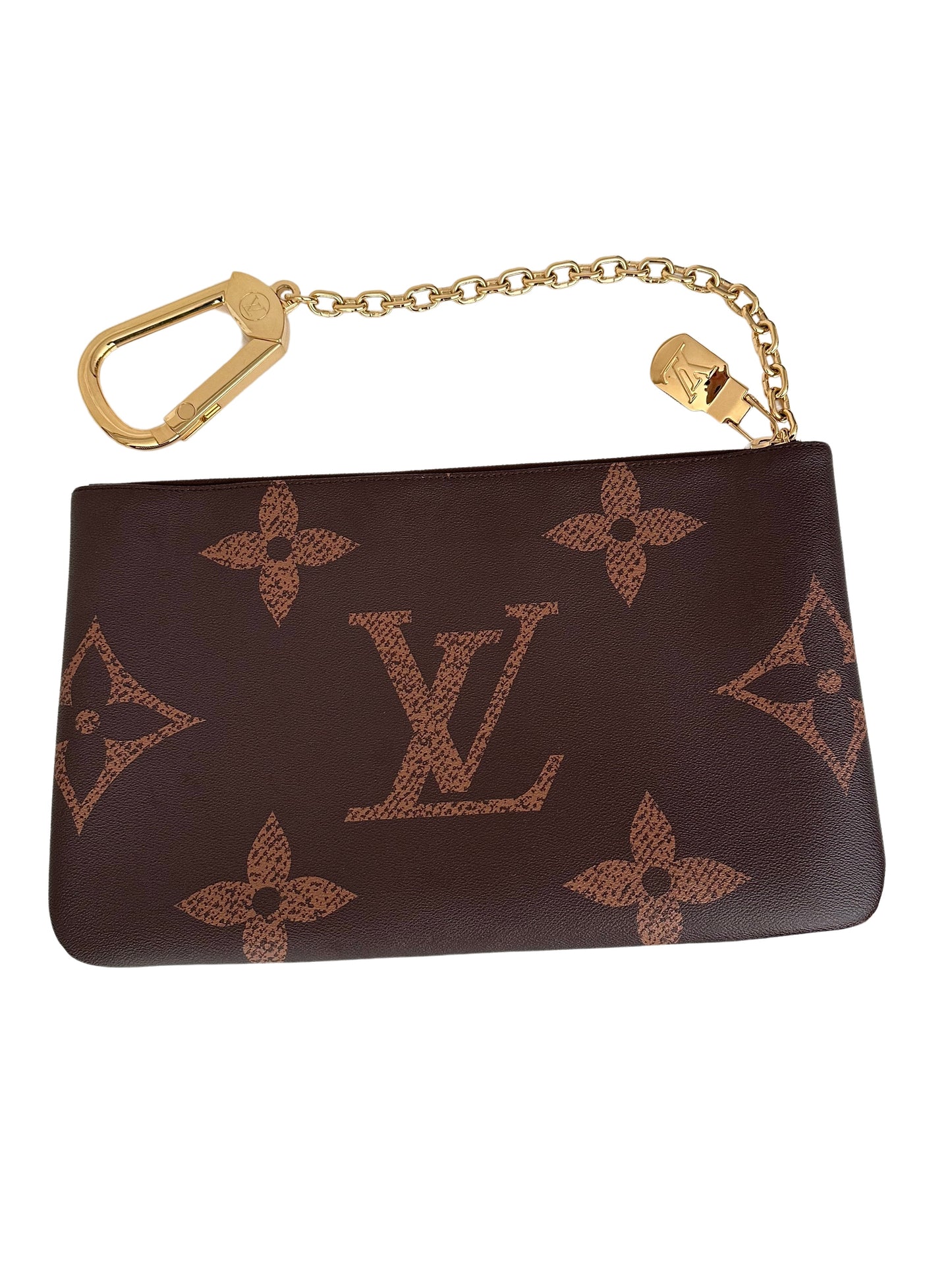 Louis Vuitton Pochette Clés XL Bag Giant Key Pouch Monogram Brown Chain Runway