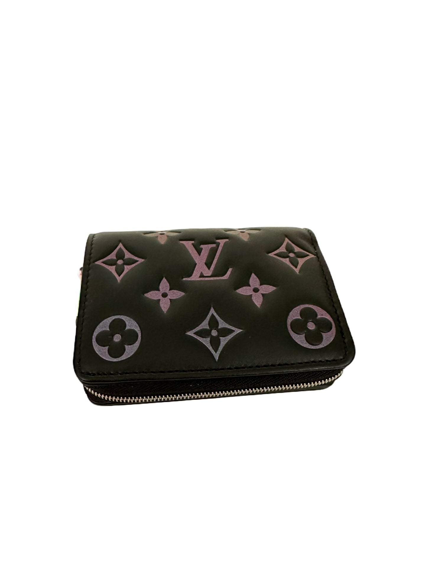 Louis Vuitton LV Ski Monogram Iridescent Black Lambskin Lou Wallet