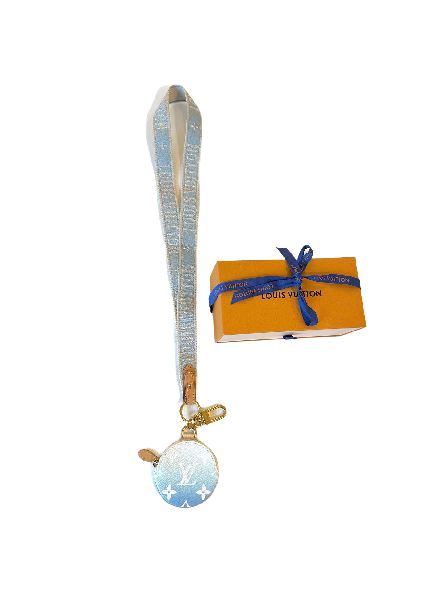 Louis Vuitton Monogram Giant By The Pool Multi Pochette Lanyard Key Holder Blue