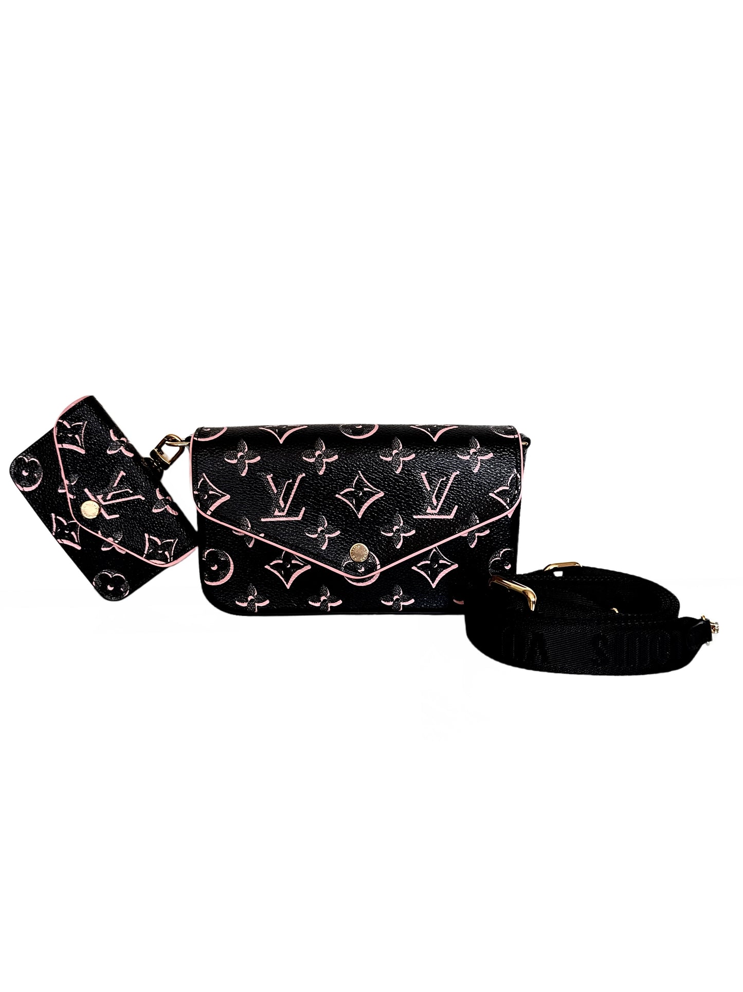 Louis Vuitton Fall For You Felicie Strap And Go Bag Black Pink