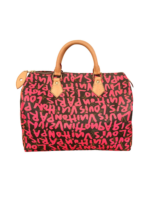 Louis Vuitton Speedy 30 Monogram Graffiti Fuchsia Pink