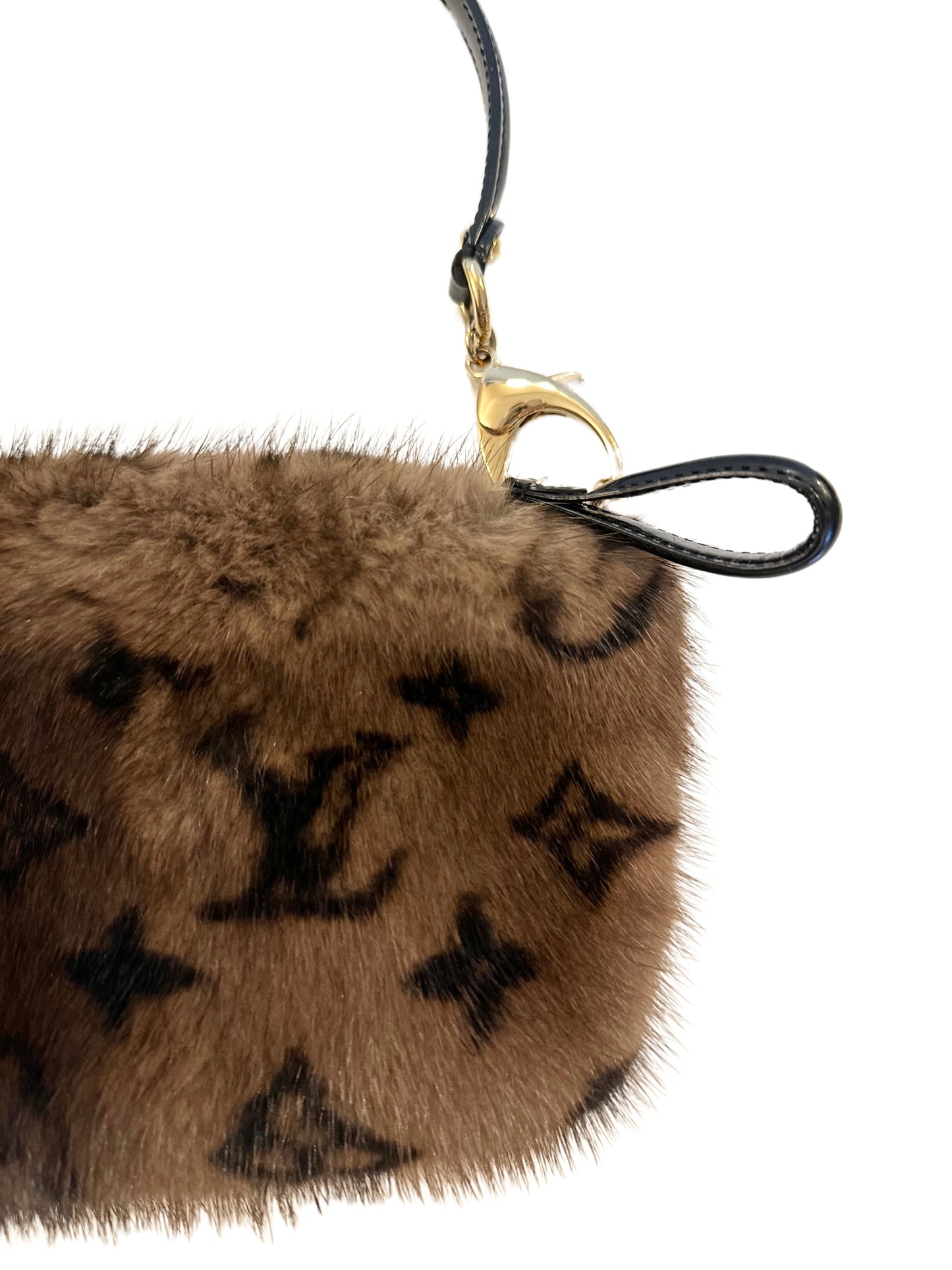 Louis Vuitton Mink Milla Bag Pochette Vision MM Monogram Limited Fur Exotic