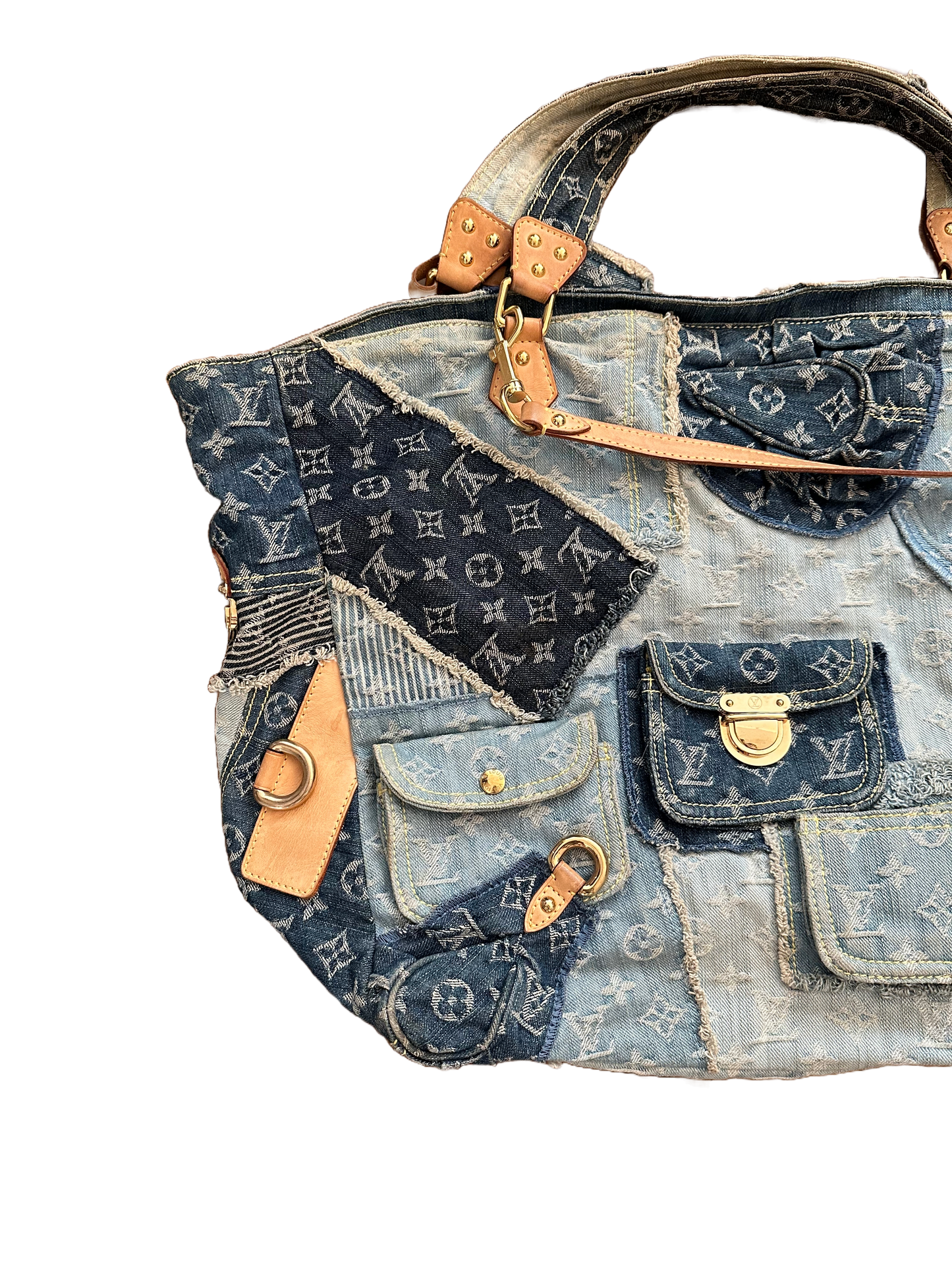 Louis Vuitton Monogram Denim Patchwork Cabby Tote