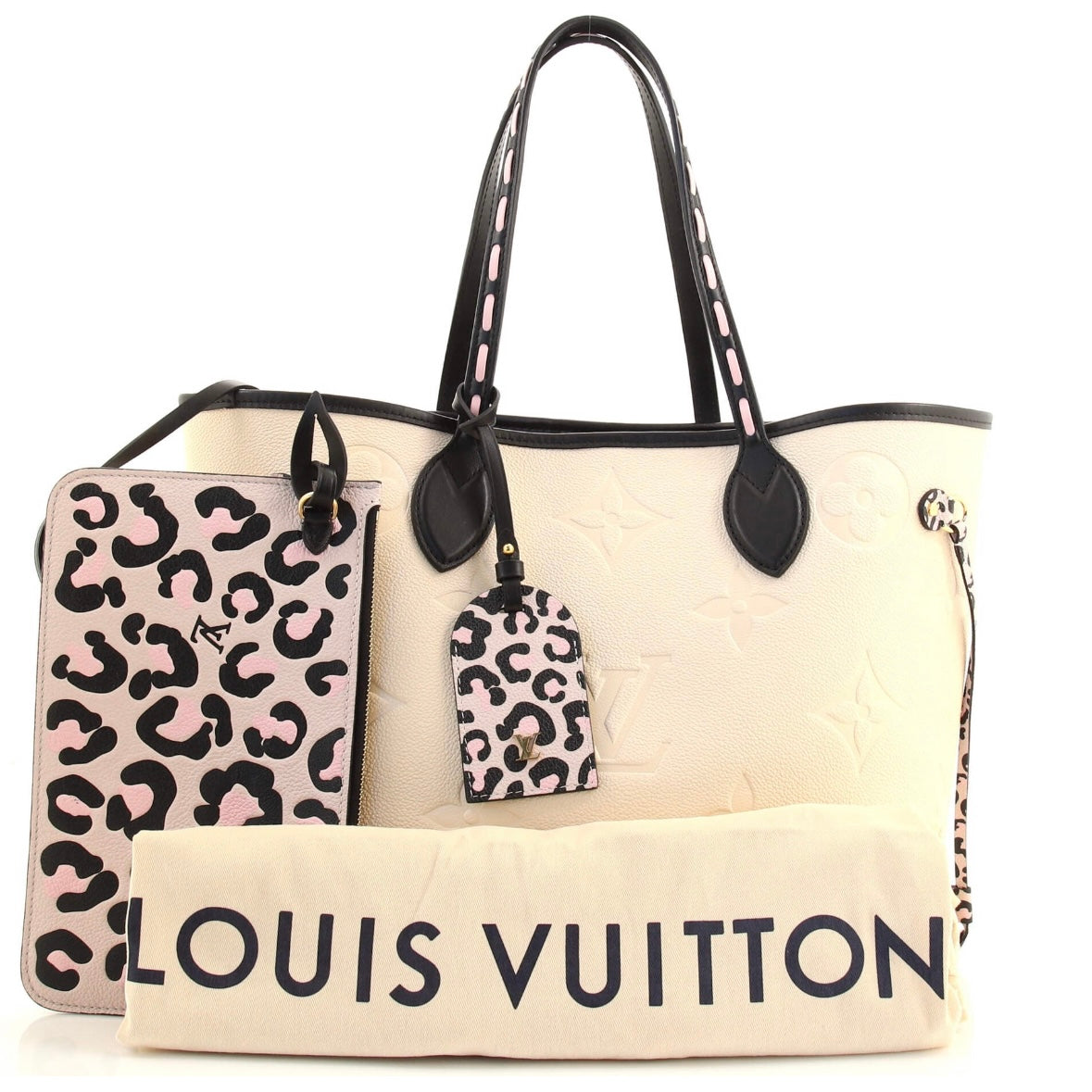 Louis Vuitton Wild At Heart Neverfull MM Ivory Cream Empreinte Giant