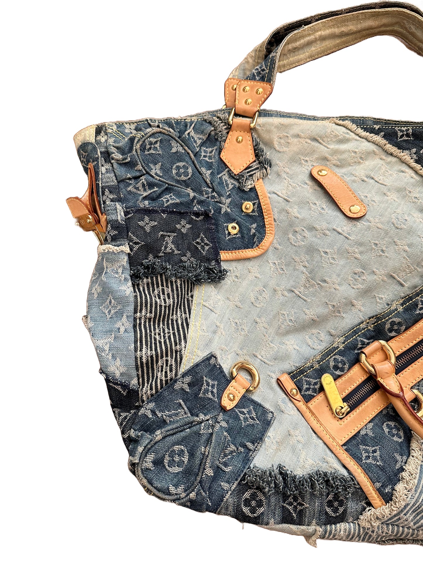 Louis Vuitton Monogram Denim Patchwork Cabby Tote