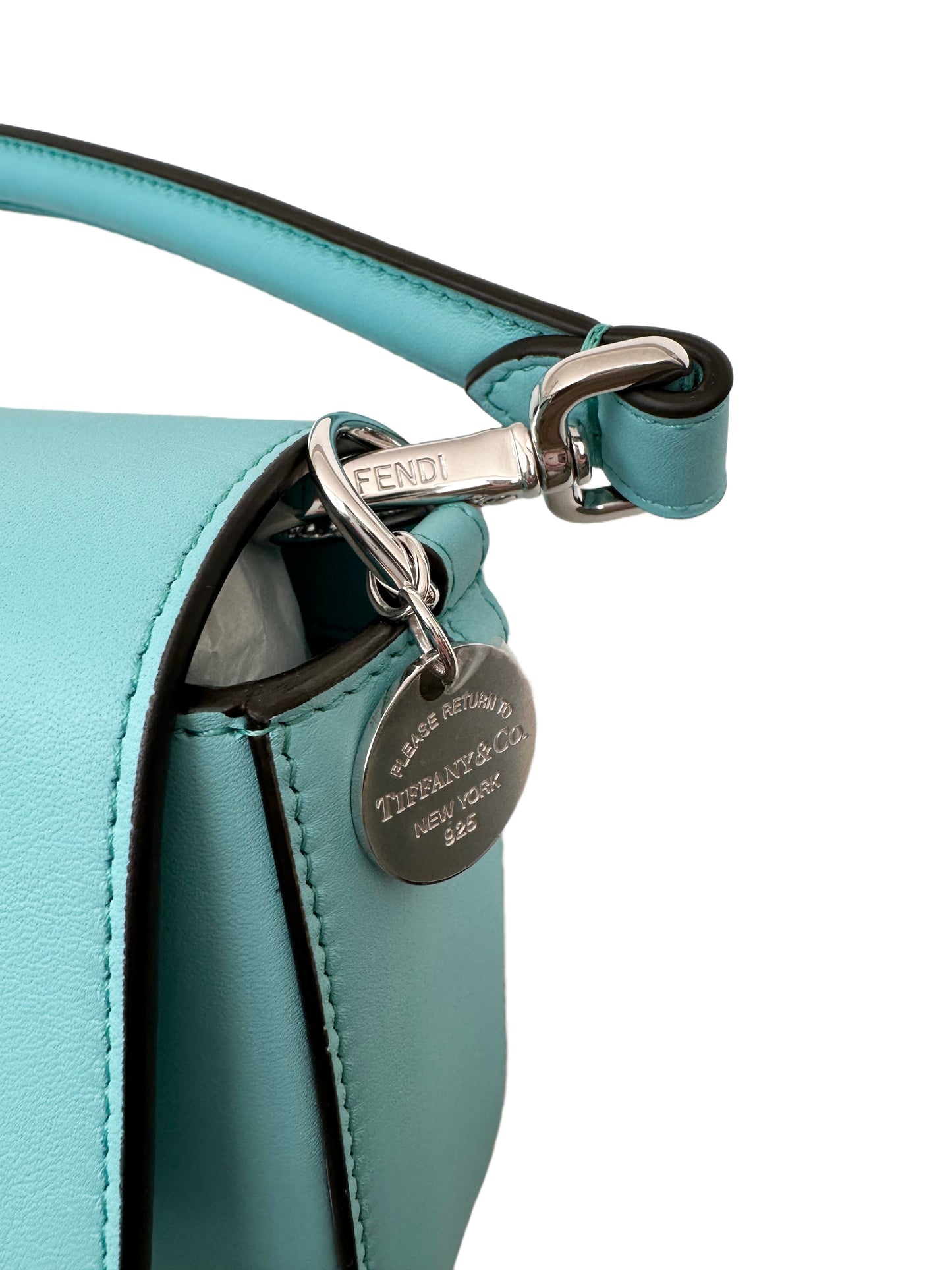 Tiffany x FENDI Medium Baguette in Tiffany Blue Leather and Sterling Silver