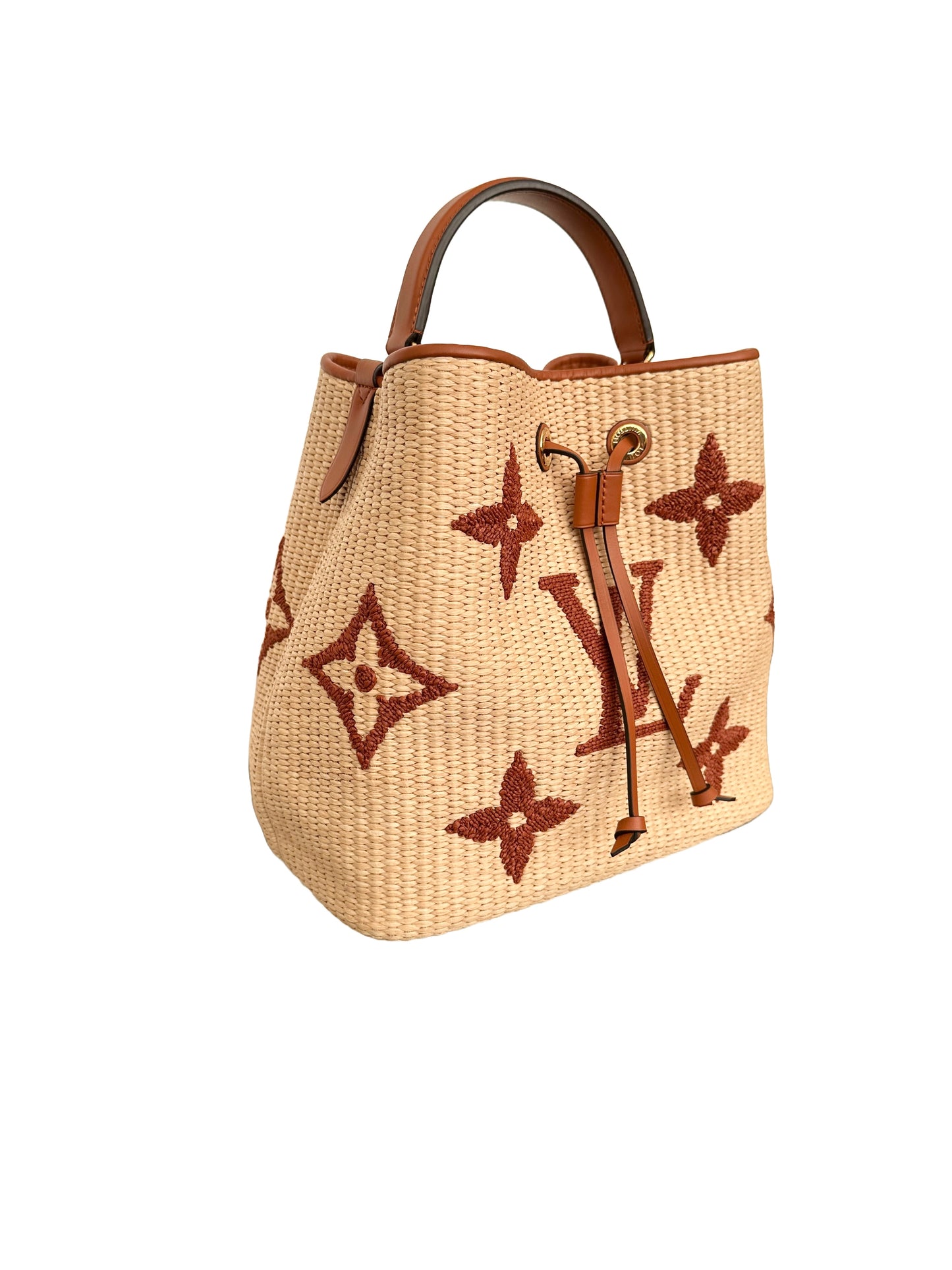 Louis Vuitton By The Pool NeoNoe MM Raffia Beige Brown