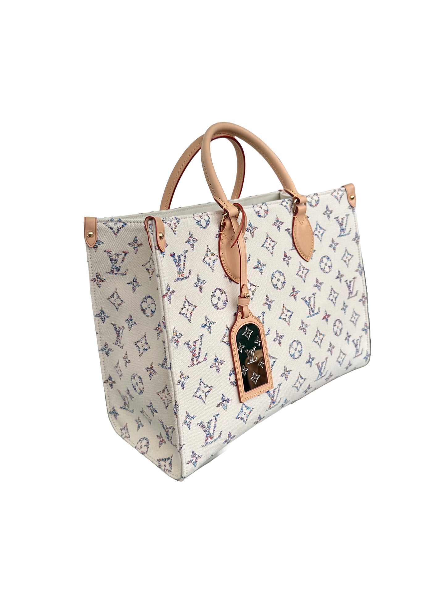 Louis Vuitton OnTheGo MM Cream Multicolor Rainbow Nautical