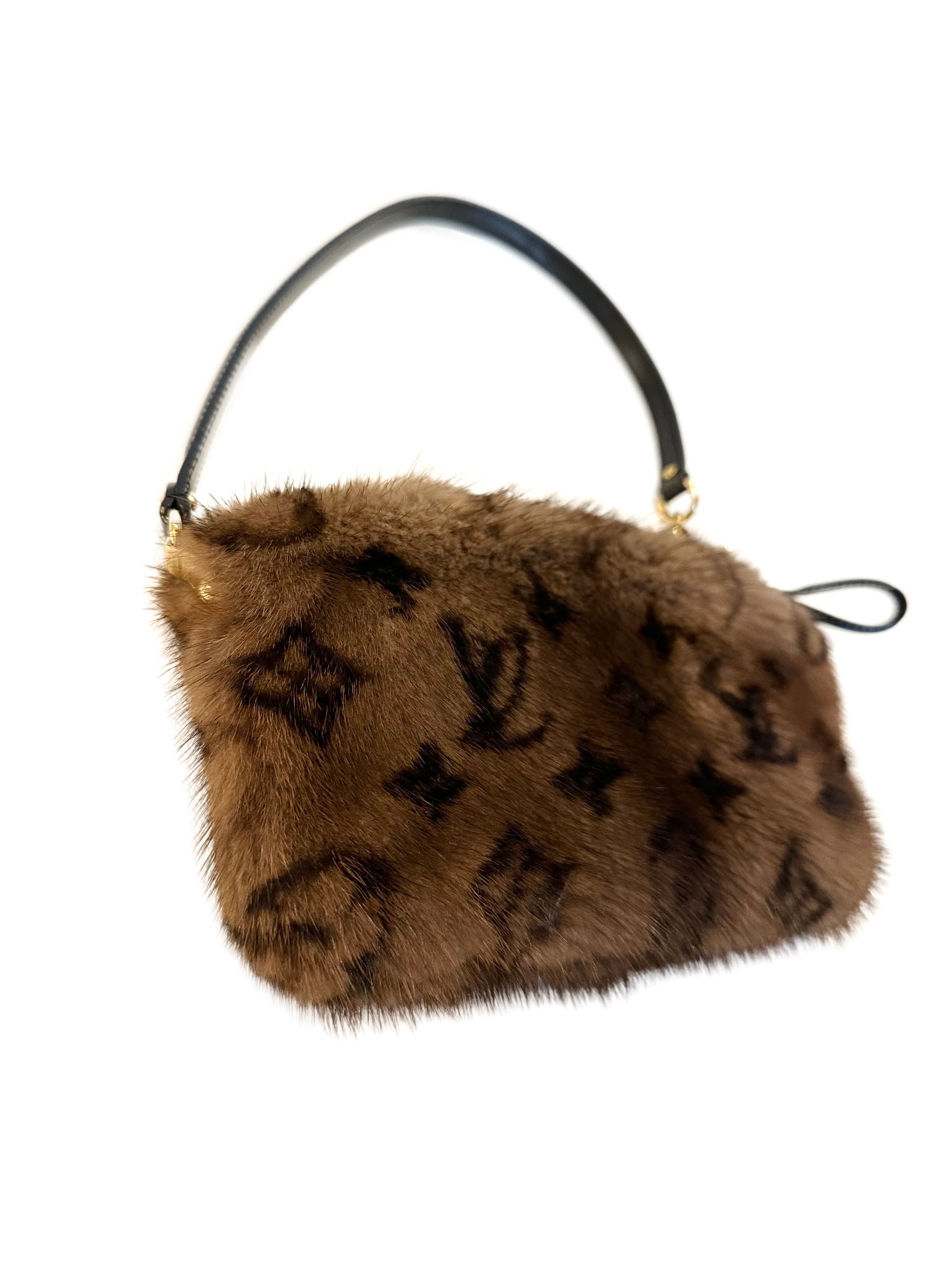 Louis Vuitton Mink Milla Bag Pochette Vision MM Monogram Limited Fur Exotic