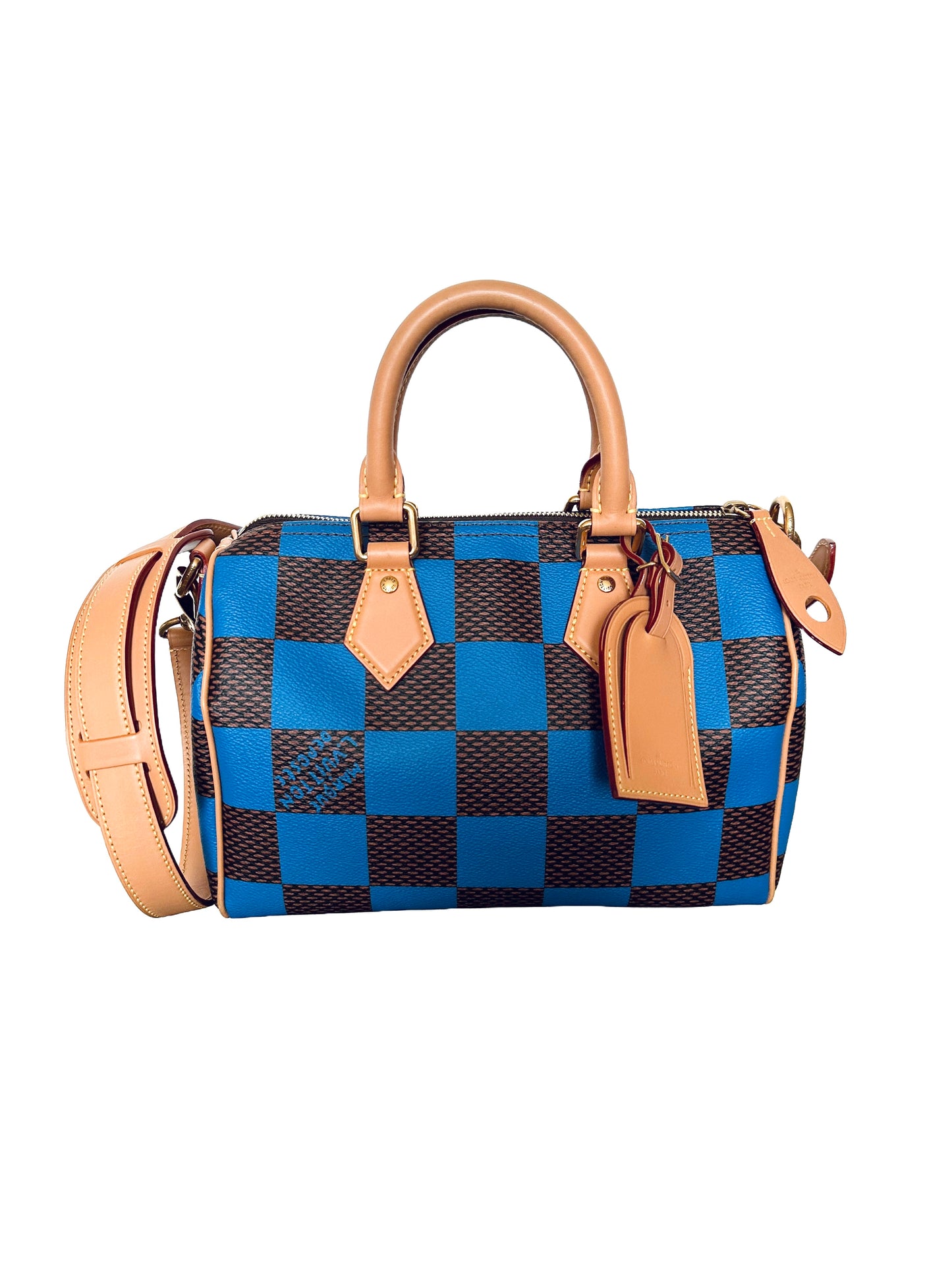 Louis Vuitton Pharrell Damier Pop Speedy Bandouliere 25 Blue