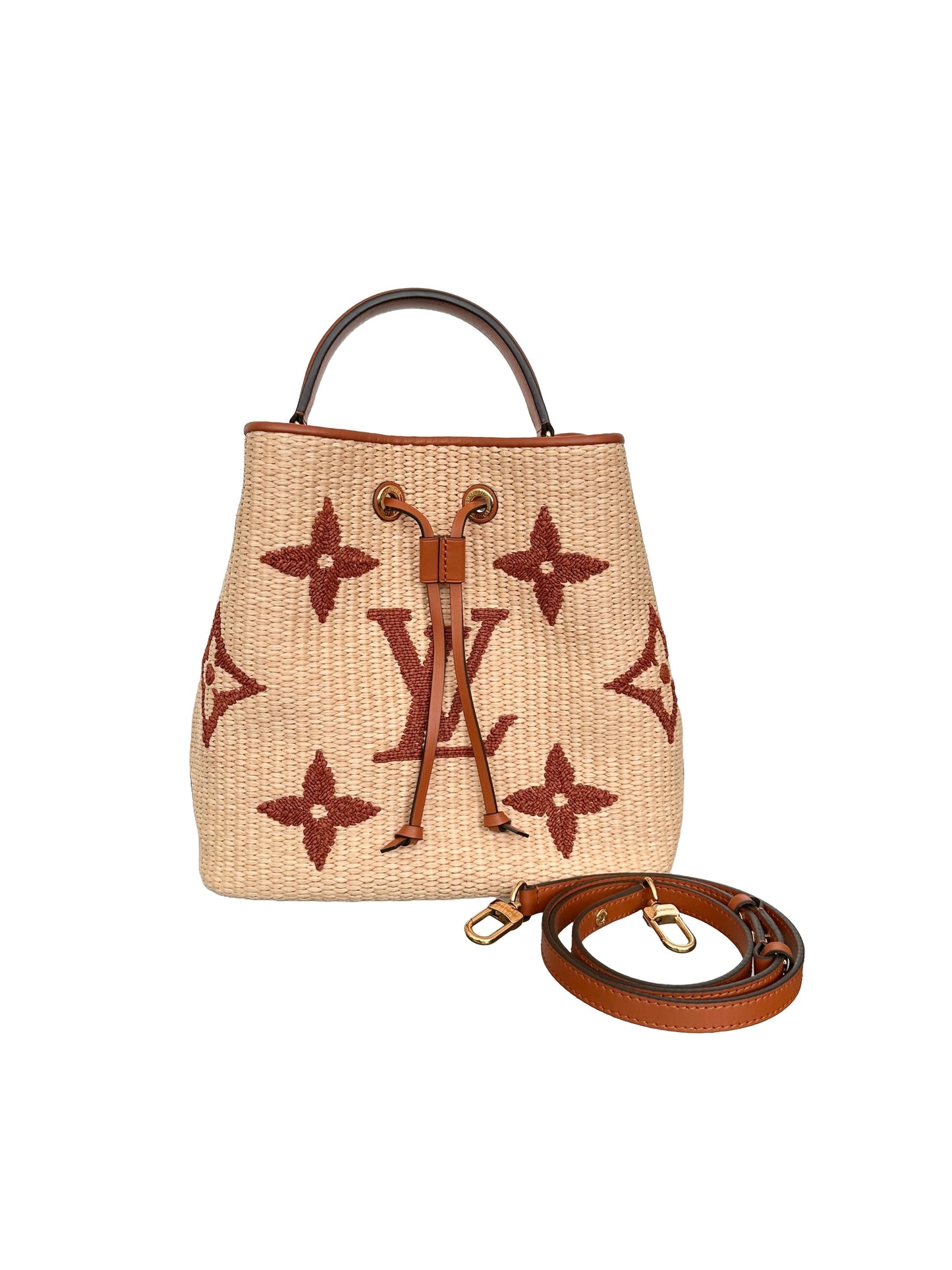 Louis Vuitton By The Pool NeoNoe MM Raffia Beige Brown