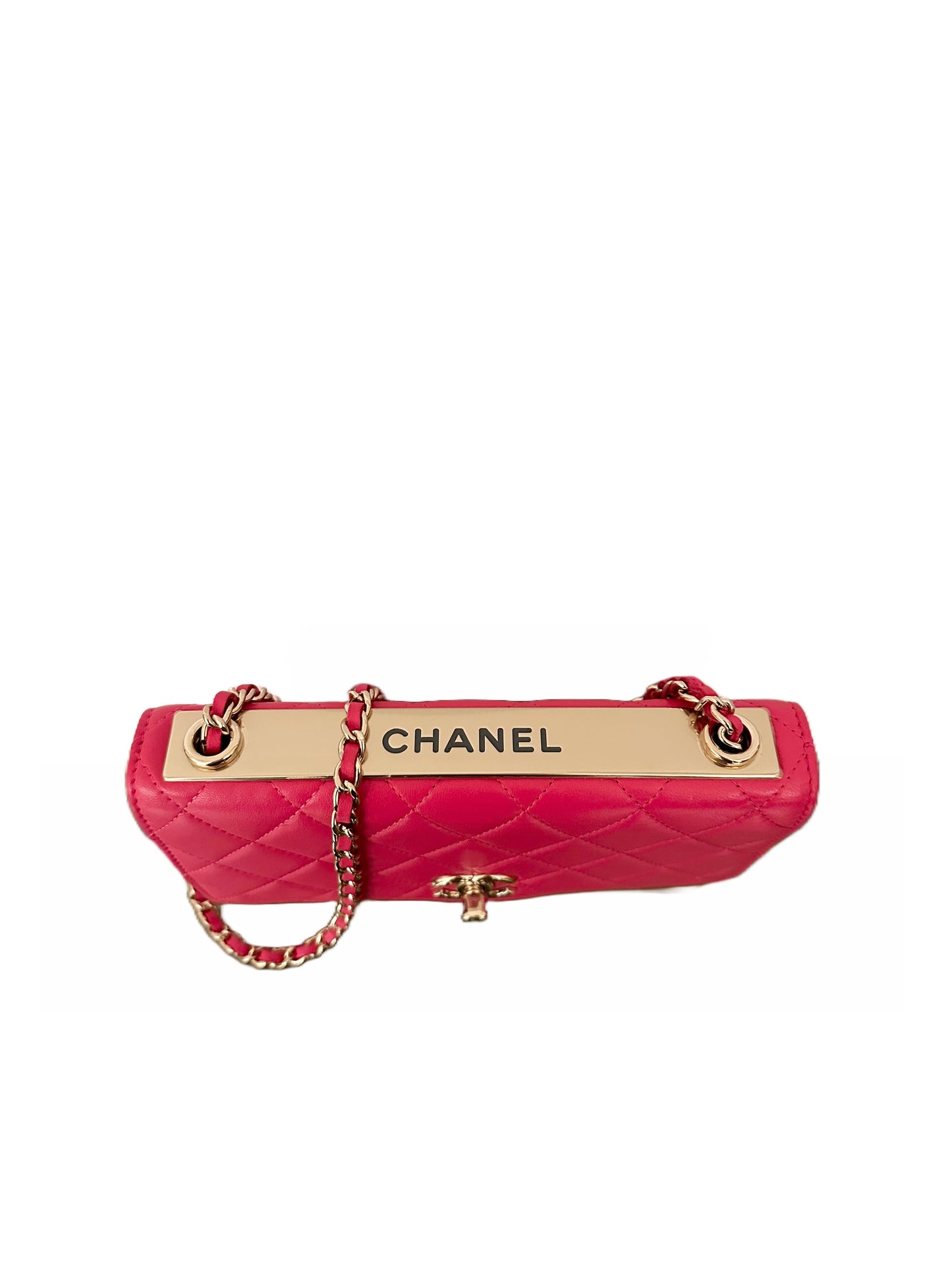 Chanel Trendy CC Wallet on Chain Quilted Flap Lambskin Hot Pink GHW