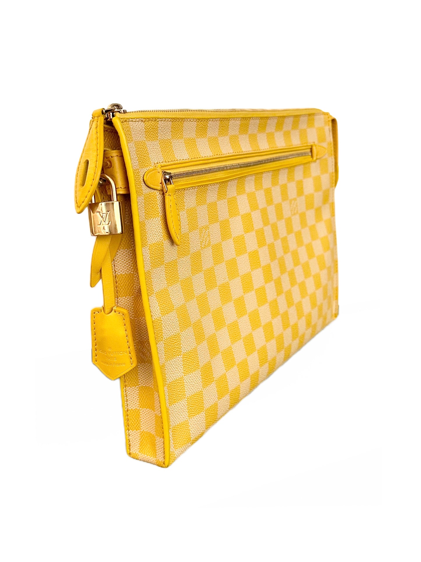 Louis Vuitton Damier Couleurs Kit Clutch XL Mimosa and Gold