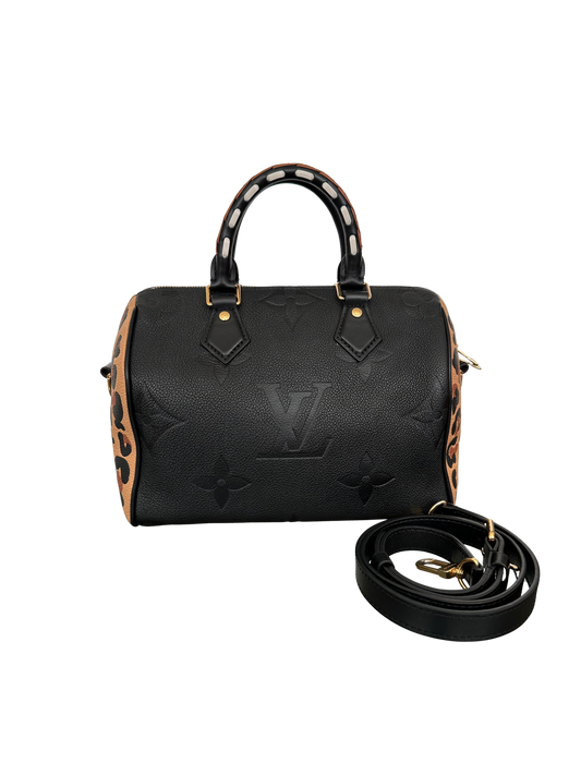 Louis Vuitton Empreinte Wild At Heart Speedy Bandouliere 25 Black Limited