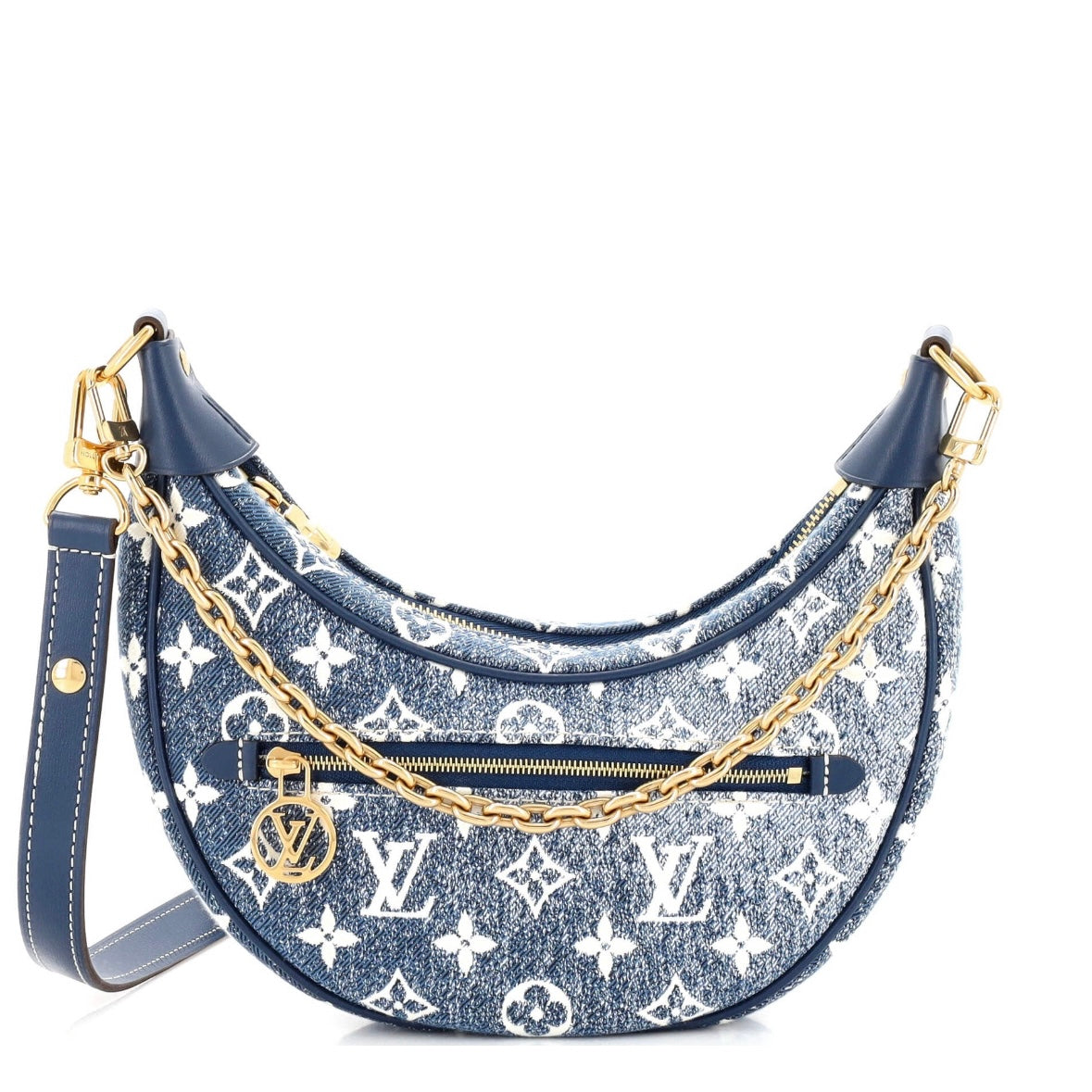 Louis Vuitton Loop Blue Denim Monogram Hobo Shoulder Bag Limited Edition