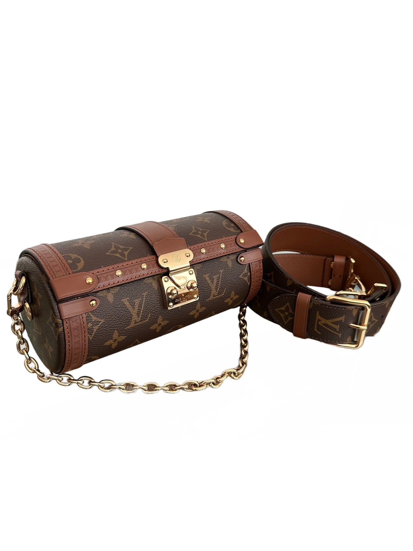 Louis Vuitton Papillon Trunk Monogram Chain Crossbody Bag