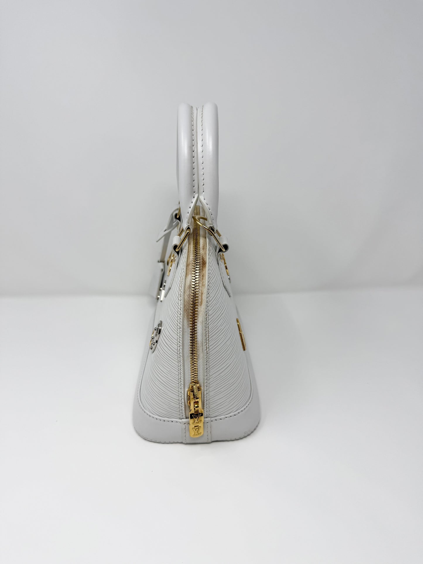 Louis Vuitton Alma BB Love Lock Epi White