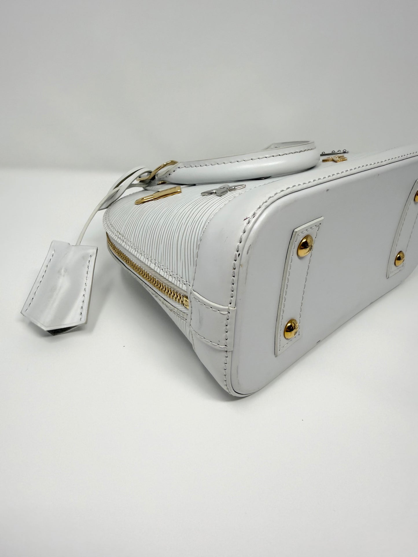Louis Vuitton Alma BB Love Lock Epi White