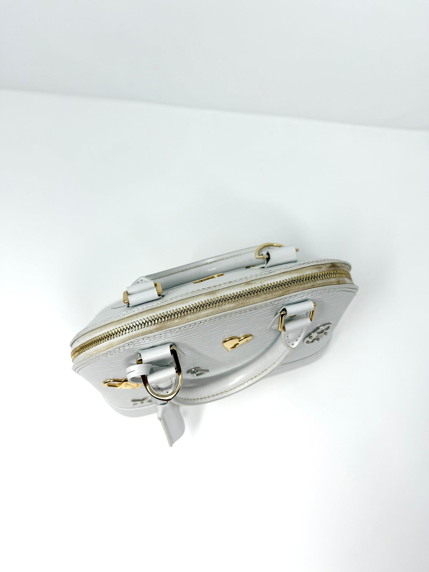 Louis Vuitton Alma BB Love Lock Epi White