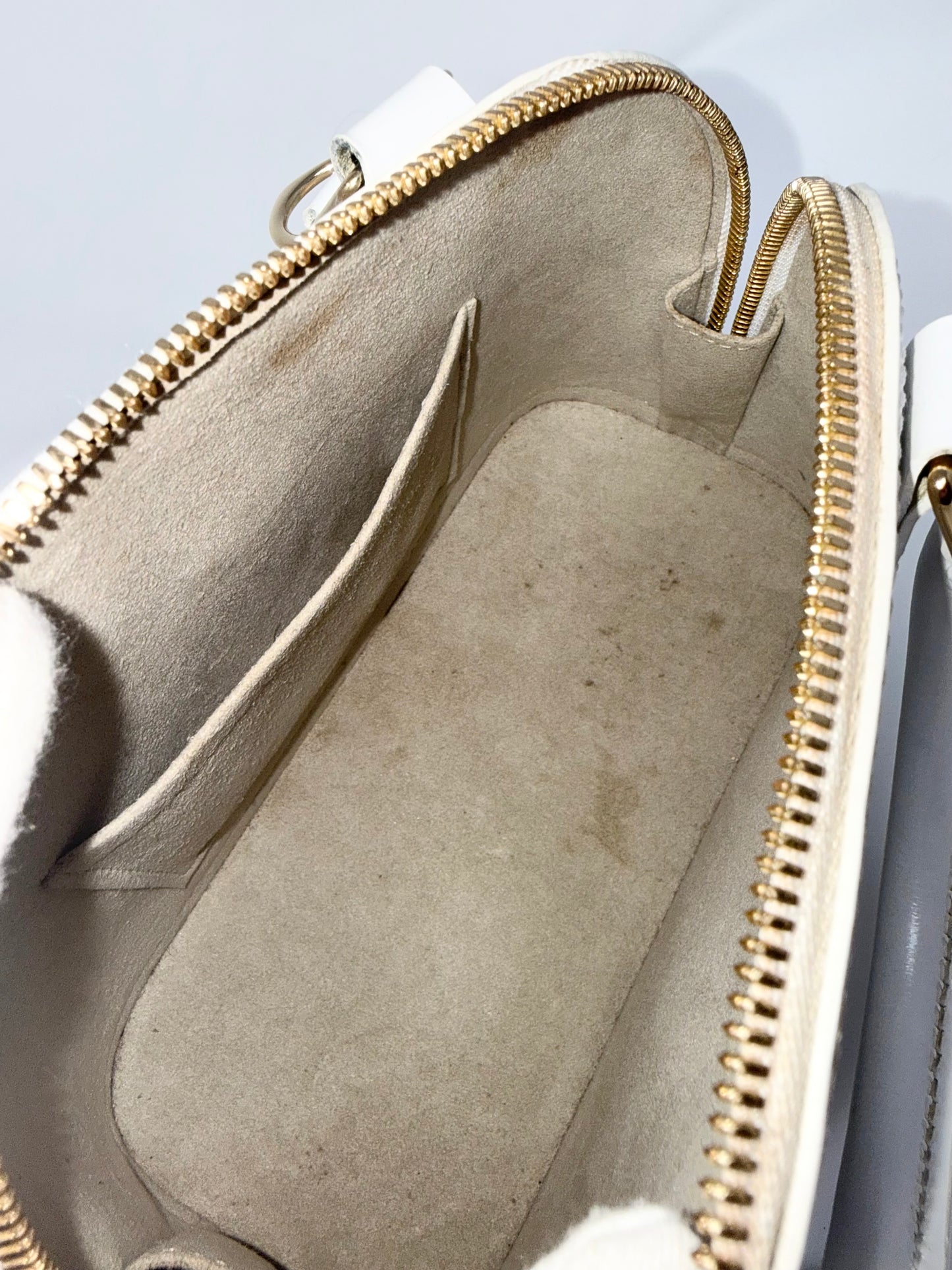 Louis Vuitton Alma BB Love Lock Epi White