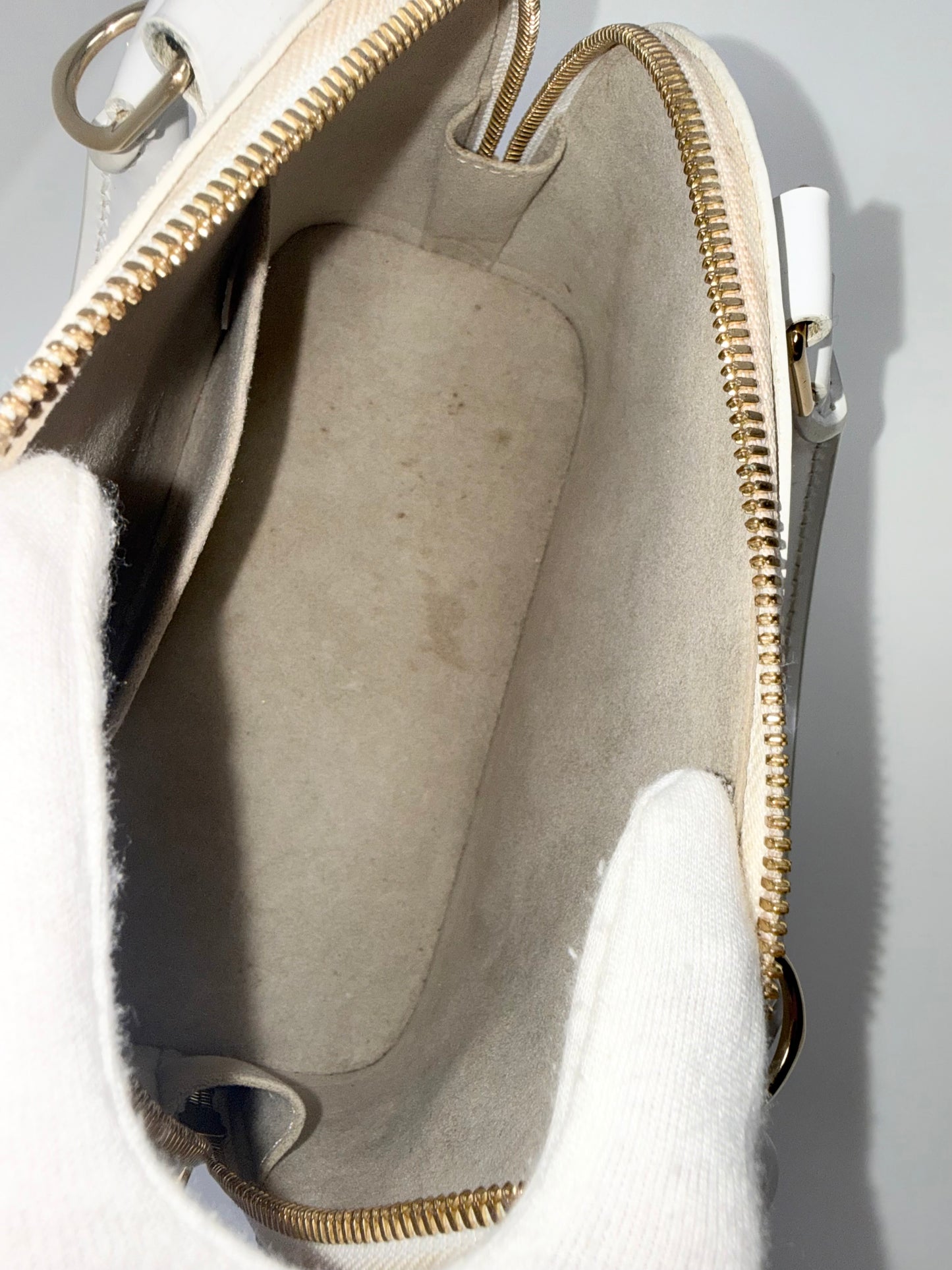 Louis Vuitton Alma BB Love Lock Epi White