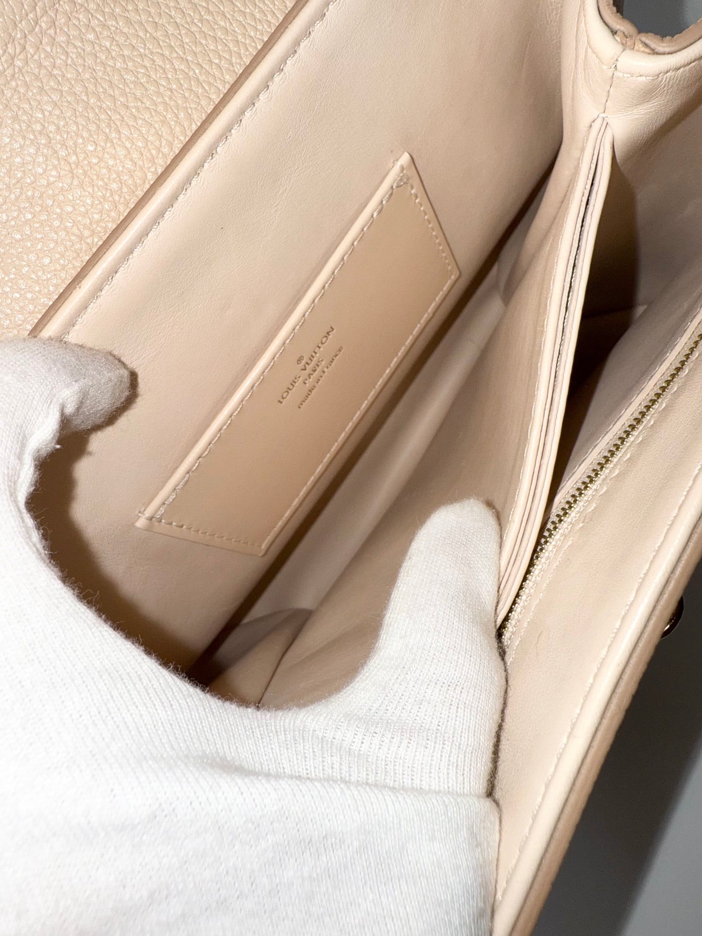 Louis Vuitton Rose Des Vents PM Top Handle Crossbody Bag Cream Creme