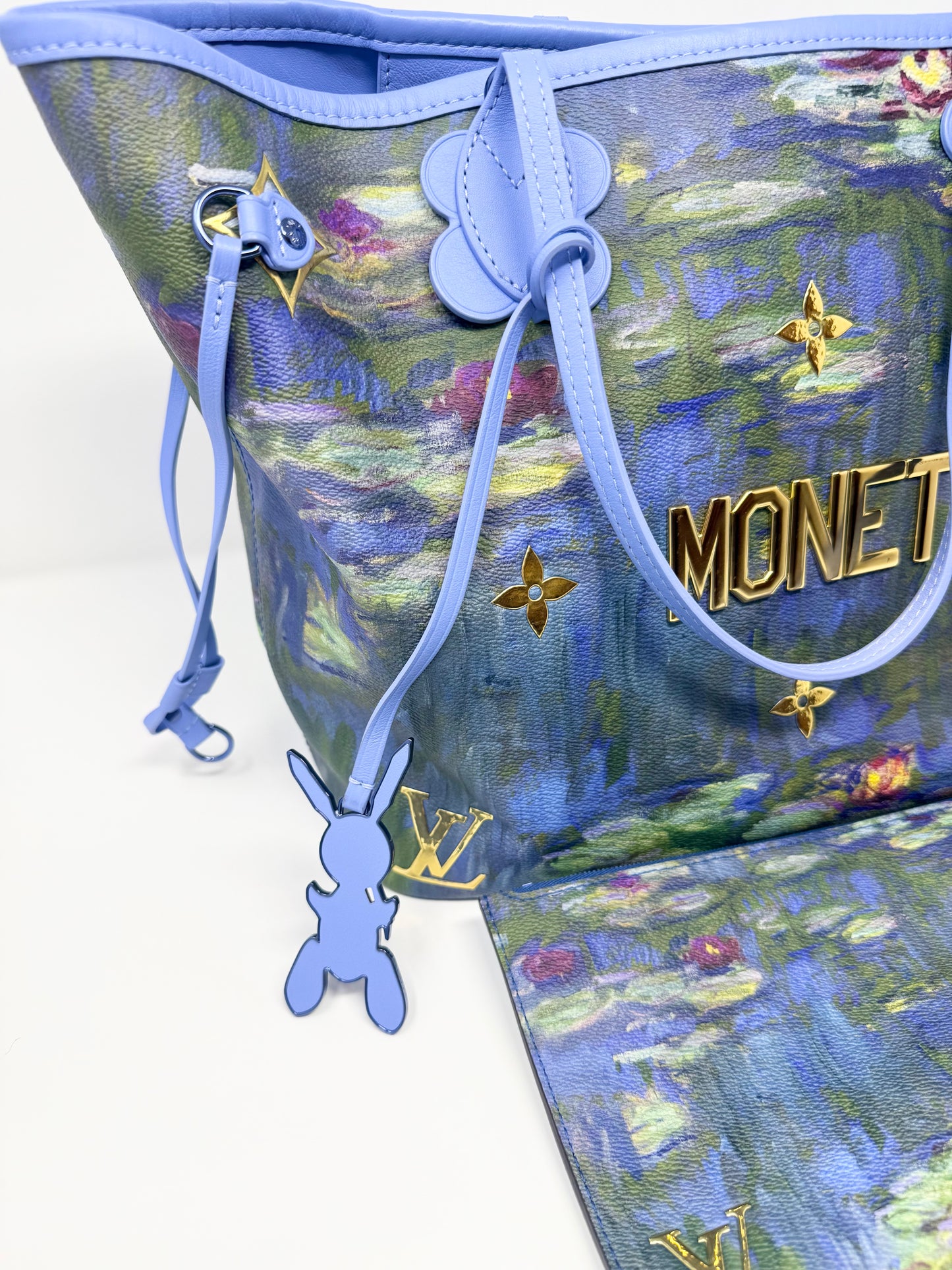 Louis Vuitton Monet Neverfull MM w/ Pouch Masters Collection Lillies Multicolor